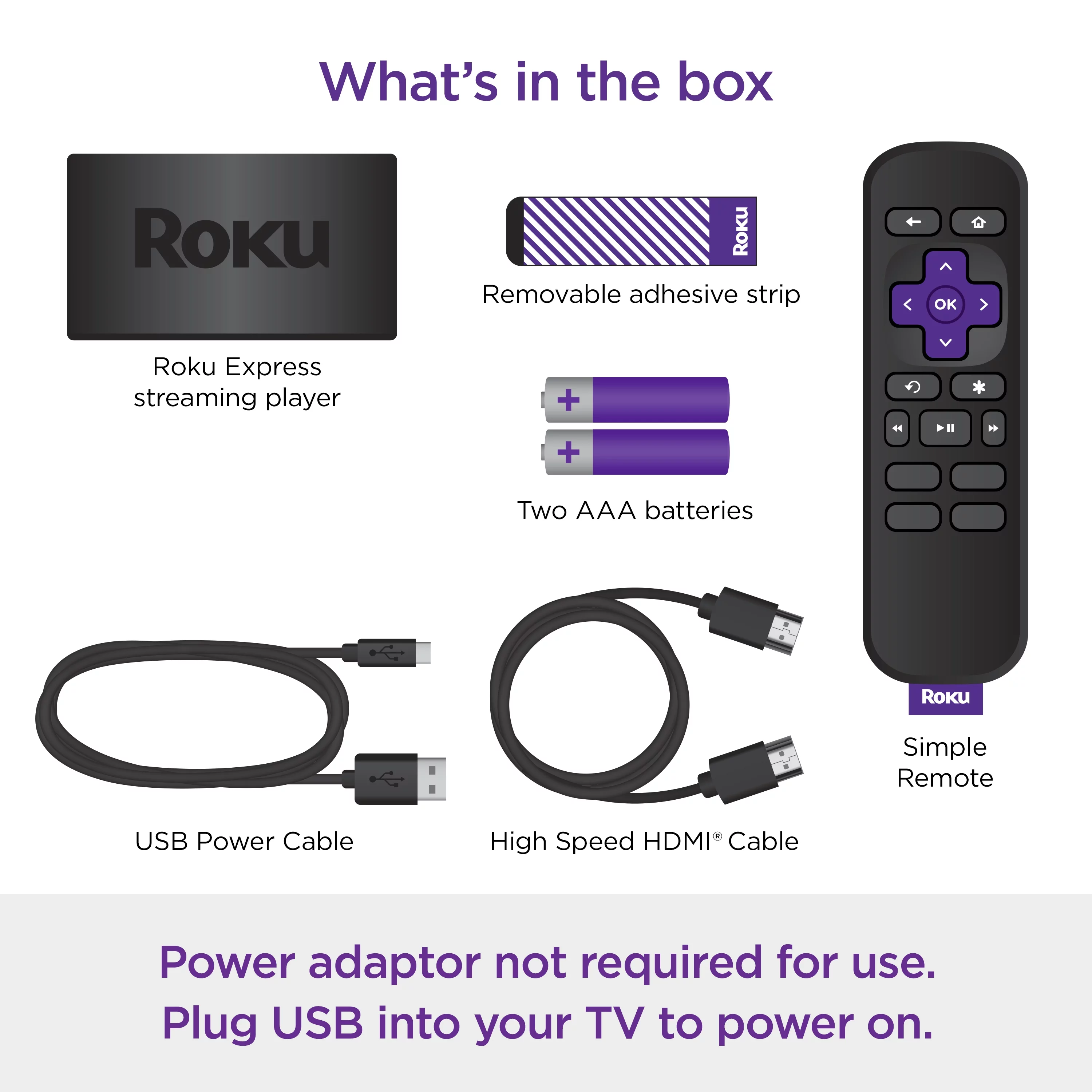 Roku Express HD Streaming Device with High-Speed HDMI Cable, Standard Remote (No TV Controls) and Fast Wi-Fi