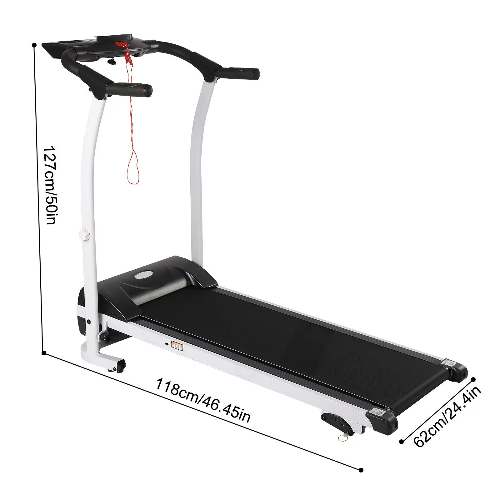 DENSET 14” Auto-Incline 1.0Hp Folding Electric Treadmill Up to 3.7 Mph Speed Treadmill