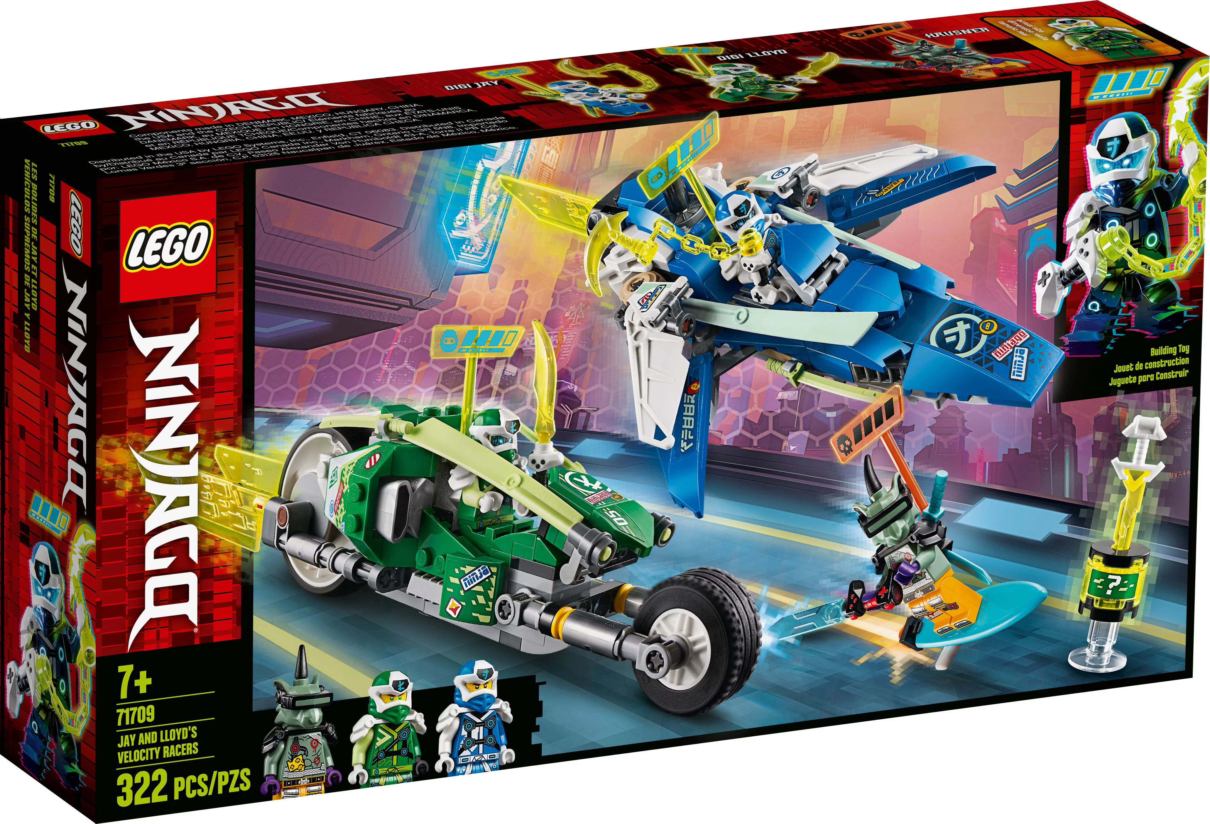 LEGO NINJAGO Jay and Lloyd’s Velocity Racers 71709 Building Kit for Kids (322 Pieces)