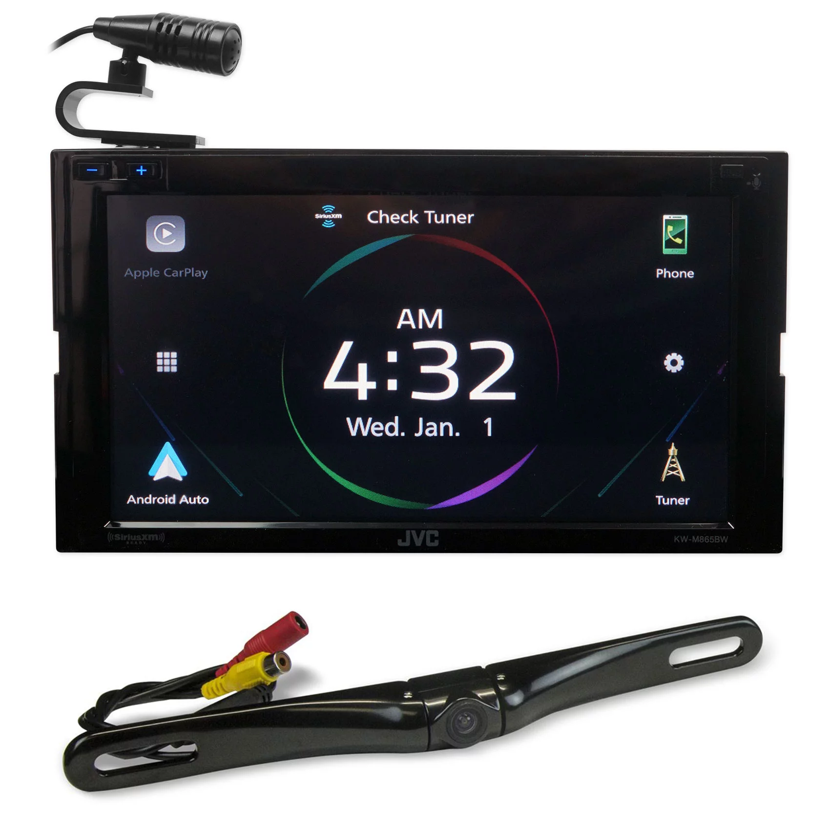 JVC KW-M865BW 6.8″ Bluetooth Wireless Car Play and Android Receiver+Backup Cam