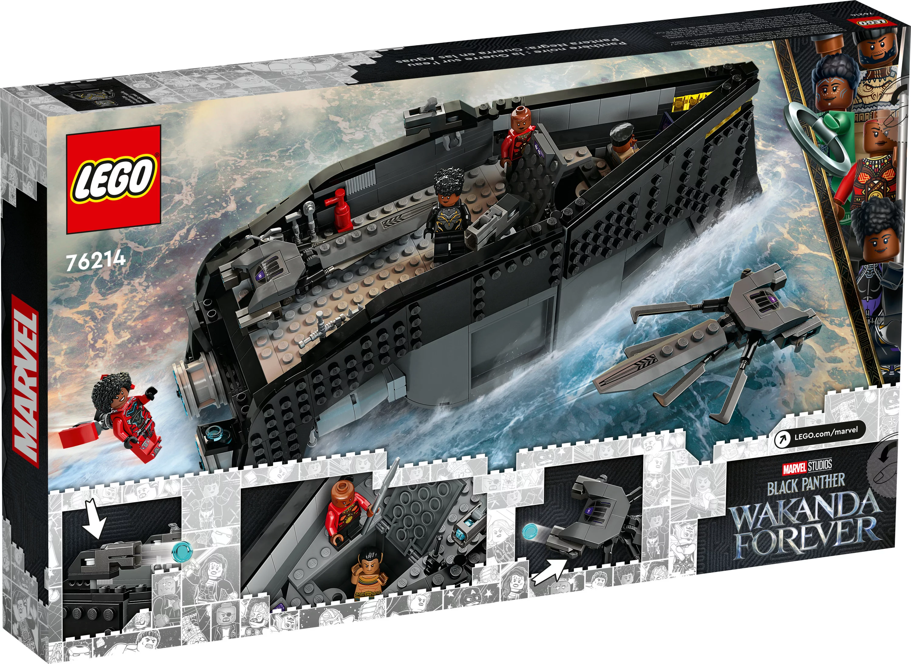 LEGO Marvel Black Panther: War on the Water, 76214 Wakanda Forever Buildable Boat Toy for Kids with 2 Drones, Avengers, Super Hero Underwater Adventures