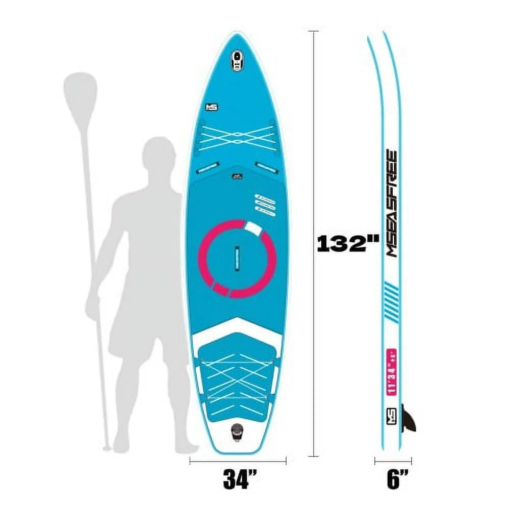 GUTALOR Inflatable Stand Up Paddle Board 11’x34″x6″ – Complete Set with Accessories for Water Sports