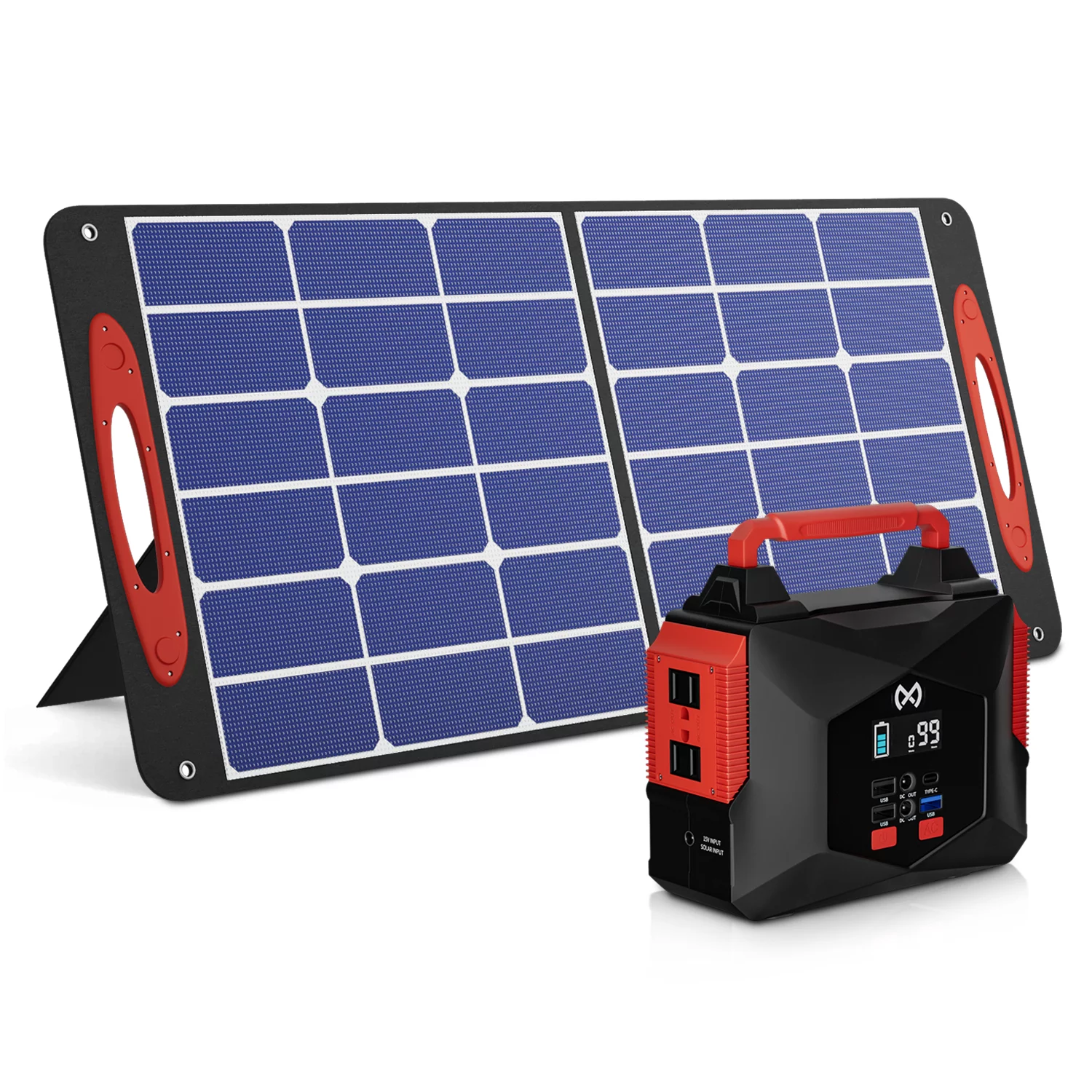 MOX 20V /100W /5A Foldable Portable Solar Panel with USB Charger for Phone Charging, Camping Use, USB 3.0 x1