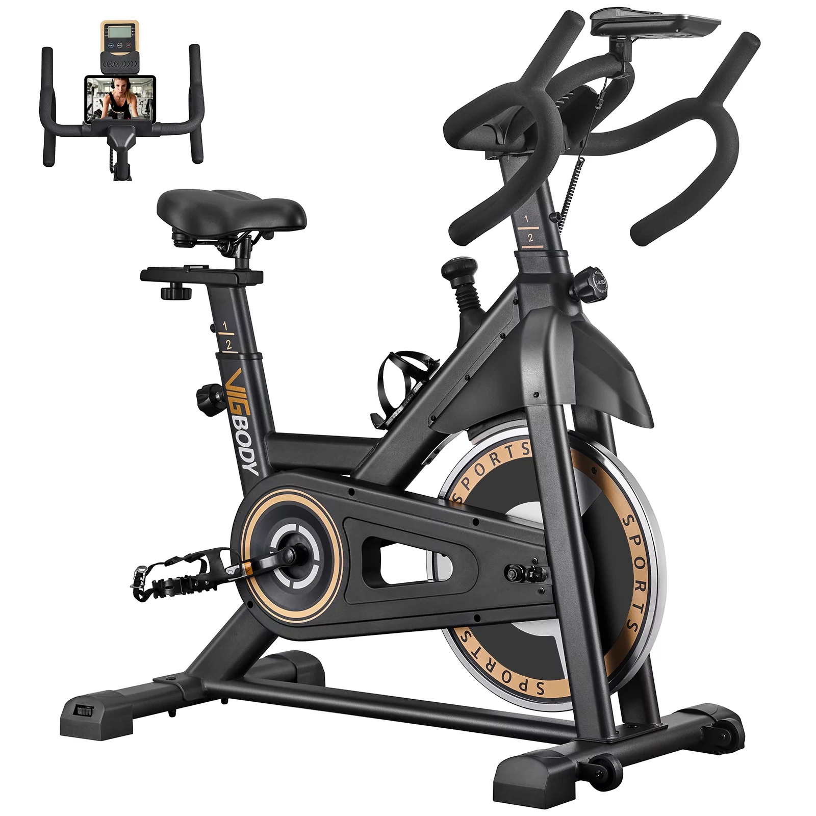 VIGBODY Exercise Bike Stationary Indoor Cycle Bike