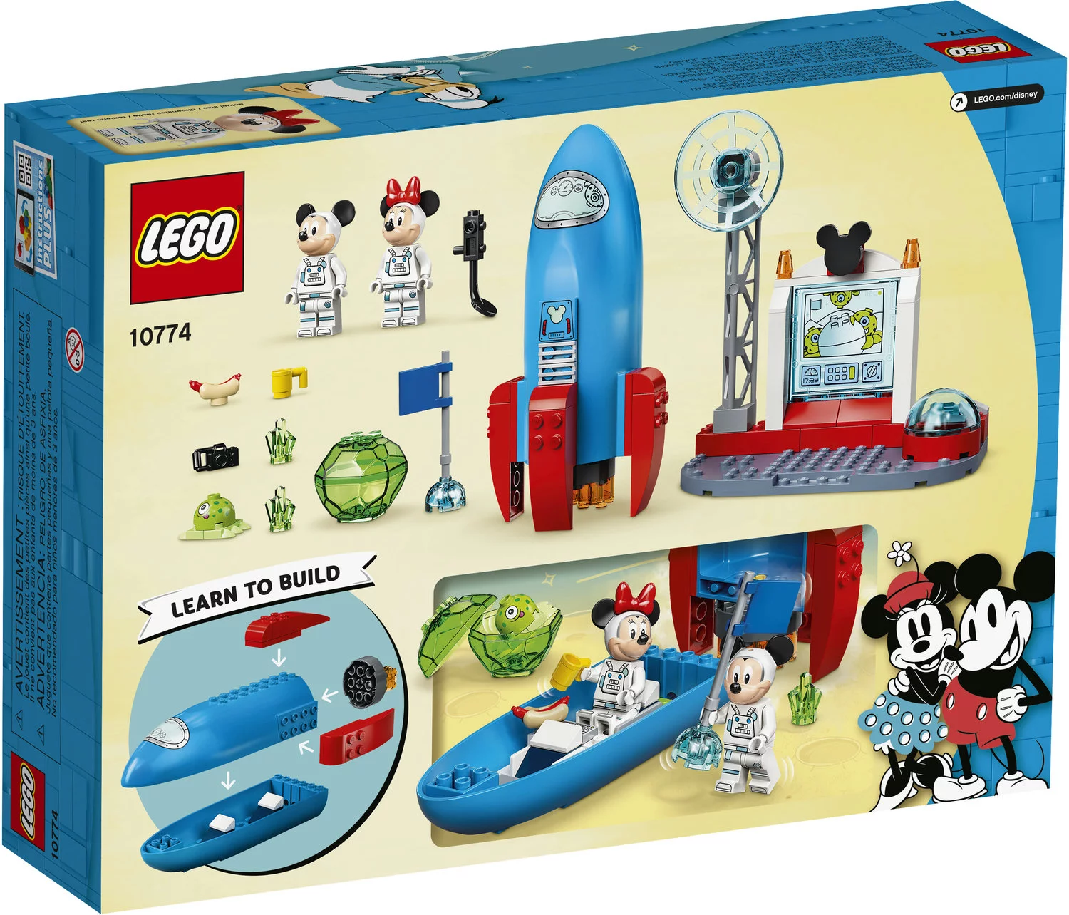 LEGO Mickey Mouse & Minnie Mouse’s Space Rocket 10774 Building Set (88 Pieces)