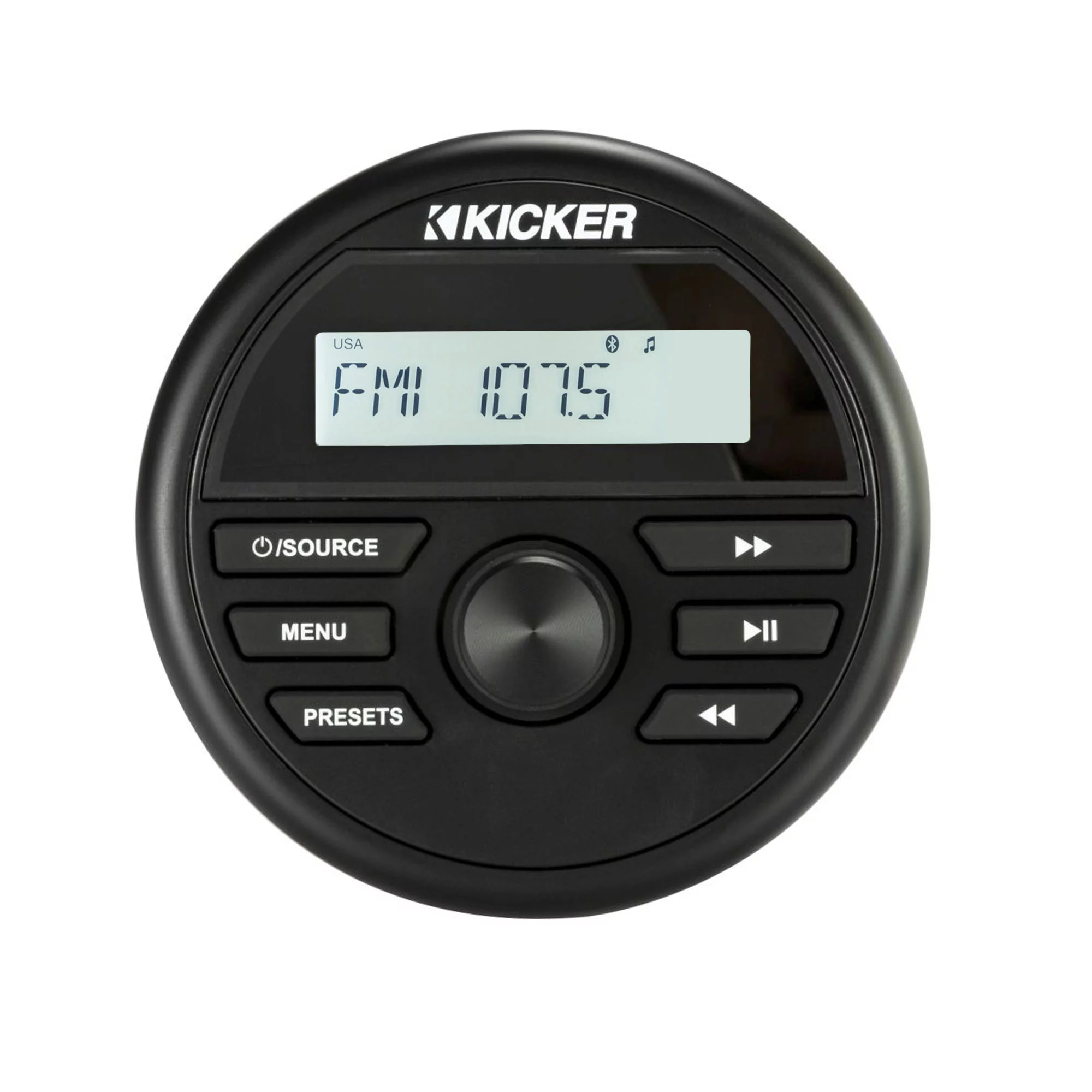 Kicker 46KMC2 Waterproof Radio With Stinger Marine SEADASH3W Universal Marine 3″ Radio Dash Kit – White