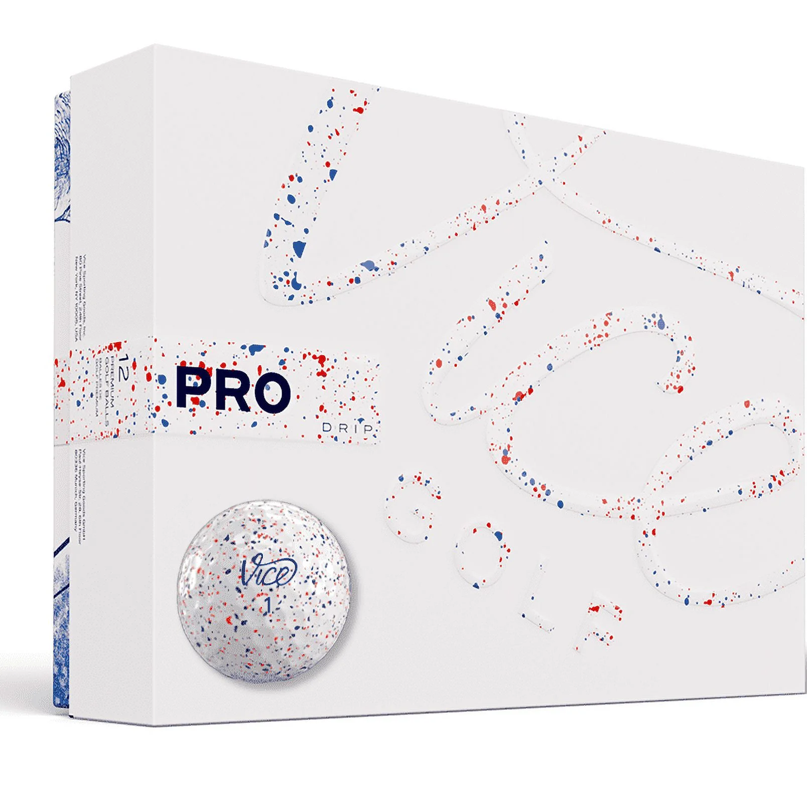 Vice Golf Pro Red & Blue Drip Golf Balls – 1 Dozen