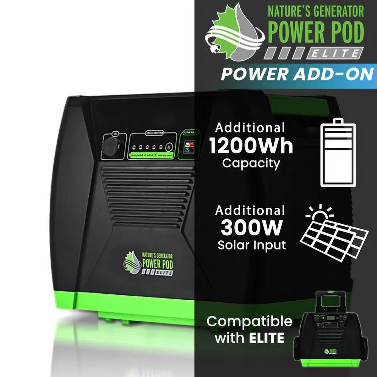 Nature’s Generator HKNGPD Elite Power Pod w/ 100Ah Lead Acid Battery, Black