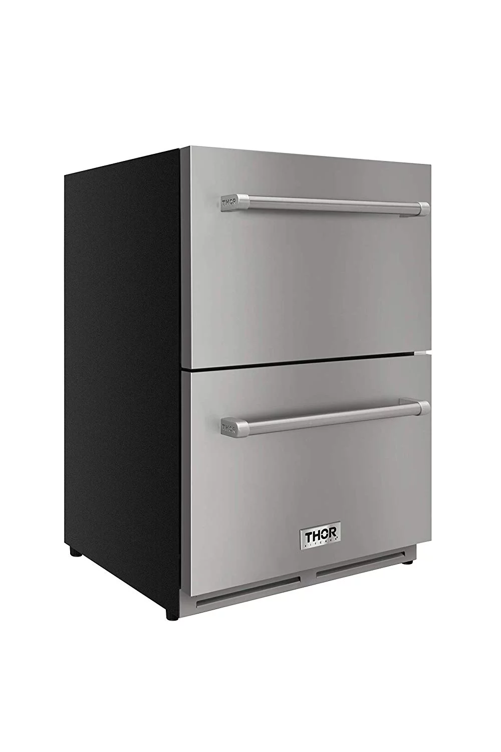 thor kitchen 24″ indoor and outdoor double drawer under-counter refrigerator in stainless steel 5.3cu.ft trf2401u