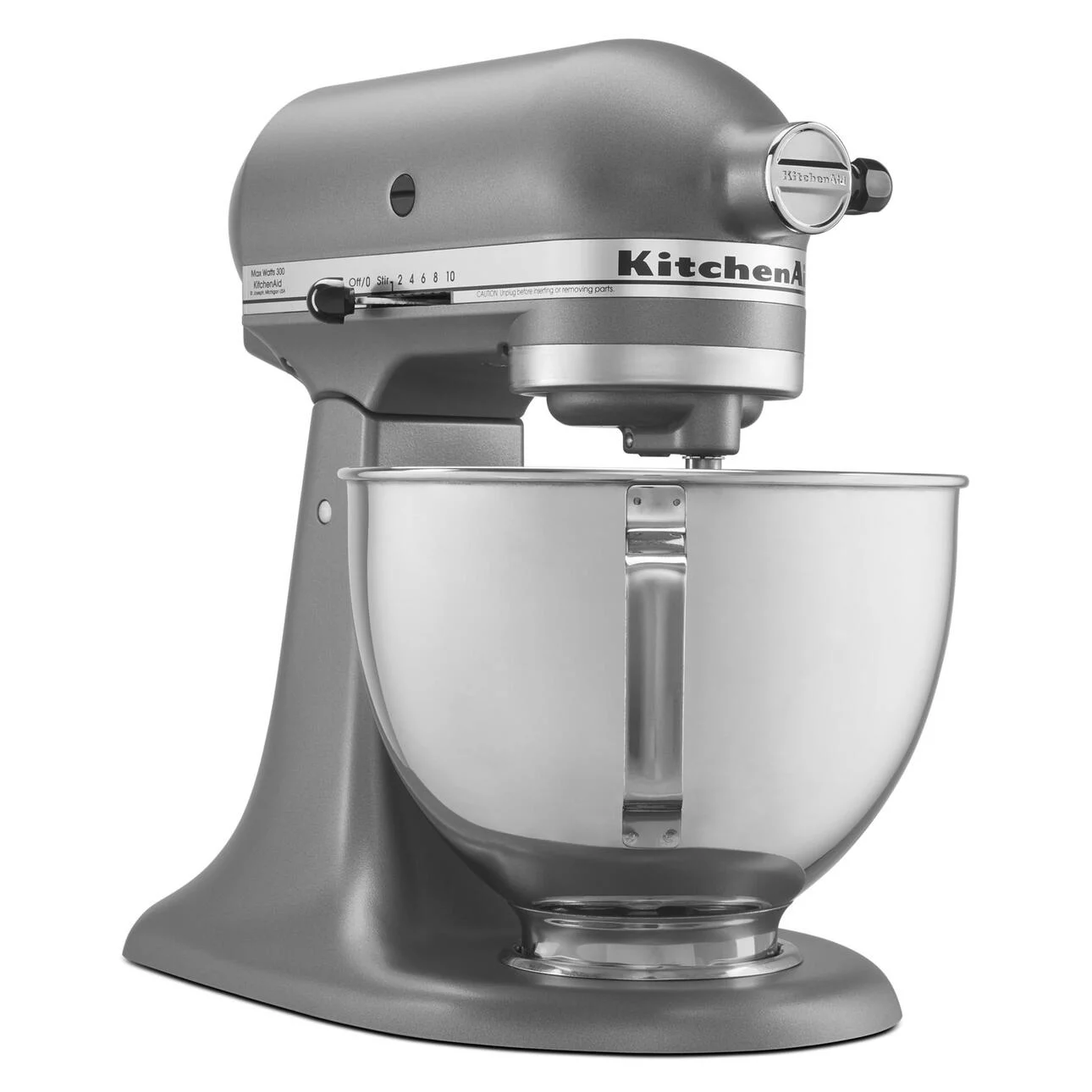 KitchenAid Deluxe 4.5 Quart Tilt-Head Stand Mixer, Silver, KSM97