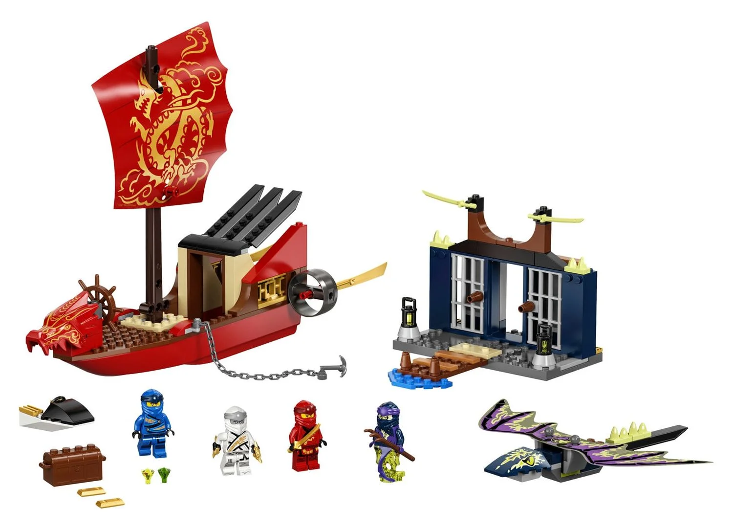 LEGO NINJAGO Legacy Final Flight of Destiny’s Bounty 71749 Building Toy (147 Pieces)