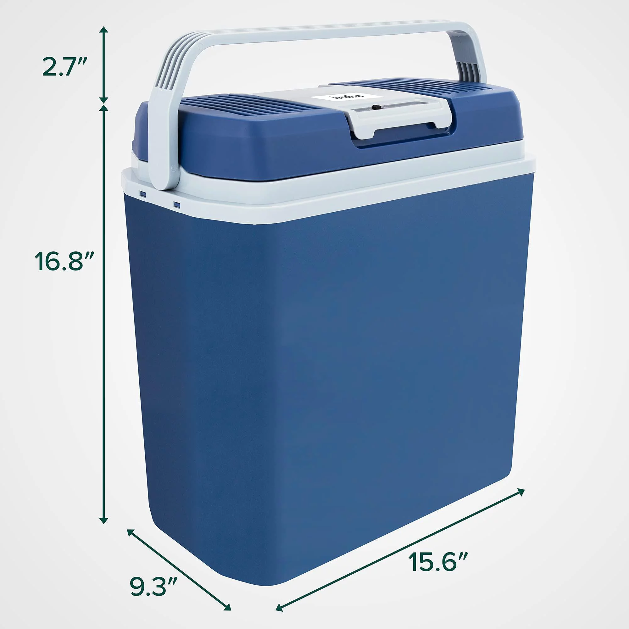 Ivation Electric Cooler & Warmer, 24 L Portable Thermoelectric 12 Volt Cooler with Handle (Blue)