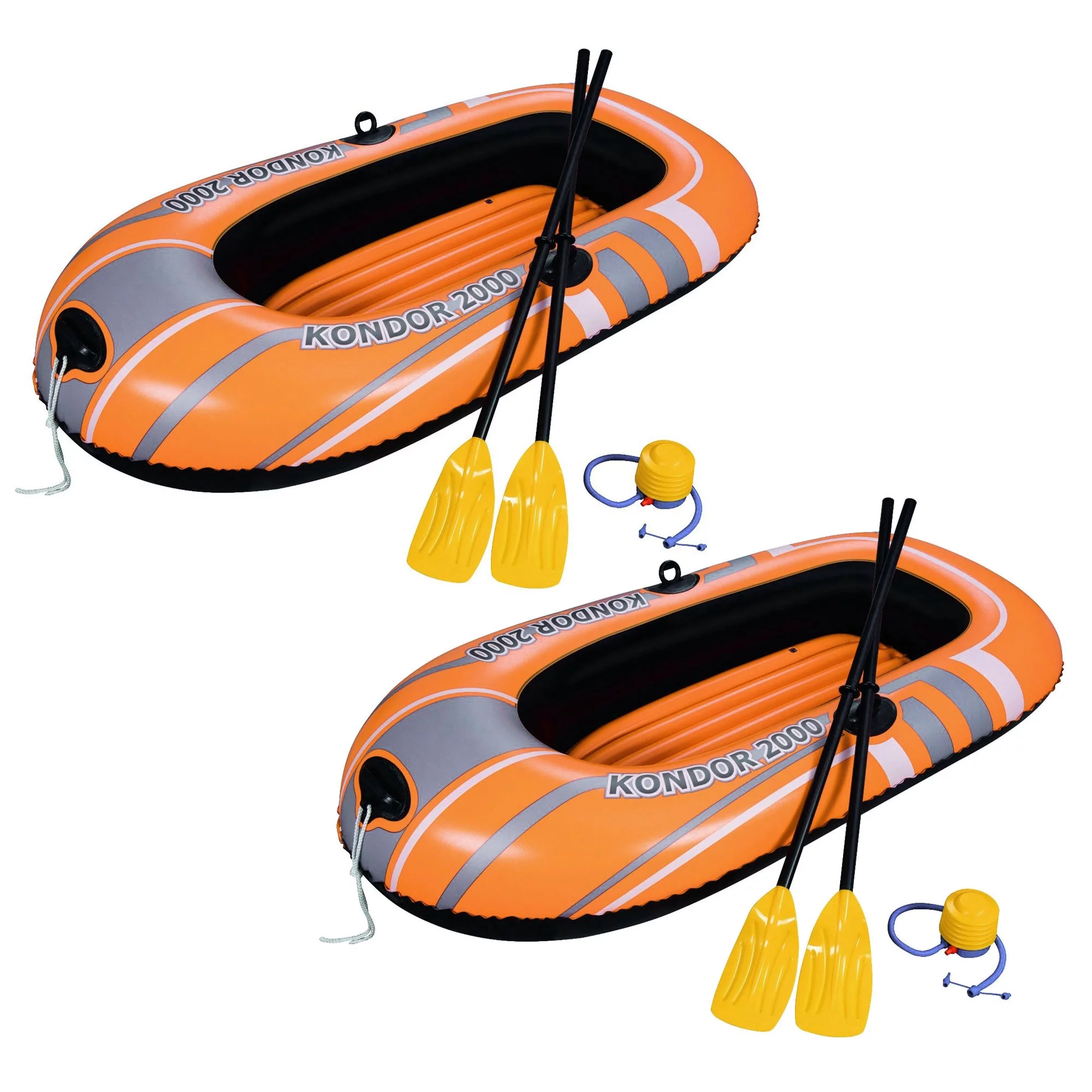 Bestway 77×45 Inches HydroForce Inflatable Raft Set with Oars and Pump (2 Pack)