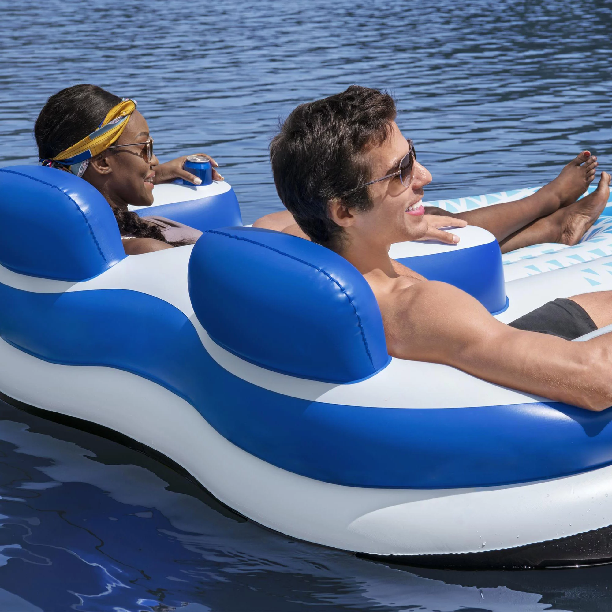 Bestway Hydro-Force Indigo Wave 72″ 2 Person Inflatable Lounge Pool Float