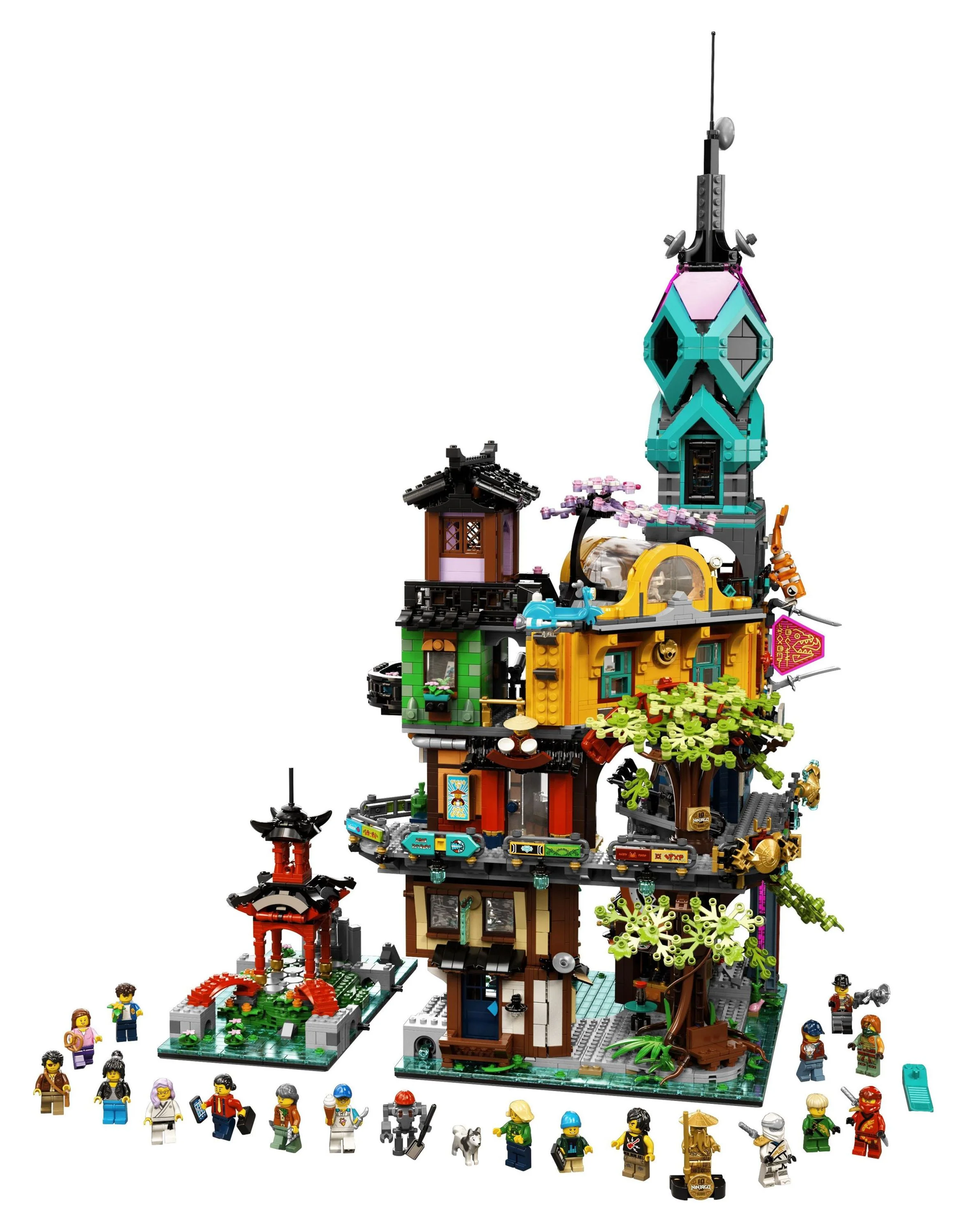 LEGO NINJAGO NINJAGO City Gardens 71741 Building Toy Featuring 19 Minifigures (5,685 Pieces)