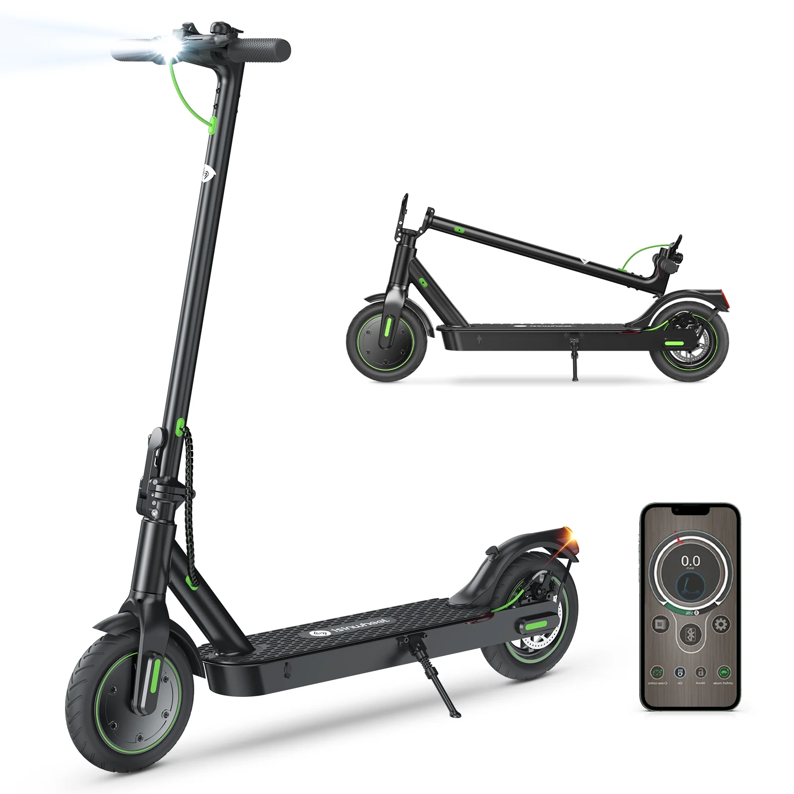 iSinwheel S9Pro Electric Scooter, 18.6 MPH, Up To 21 Miles Long Range, 350W Motor E Scooter, App Control, 8.5-inch Inflatable Tires, 7.5Ah Battery Electric Scooter Adult