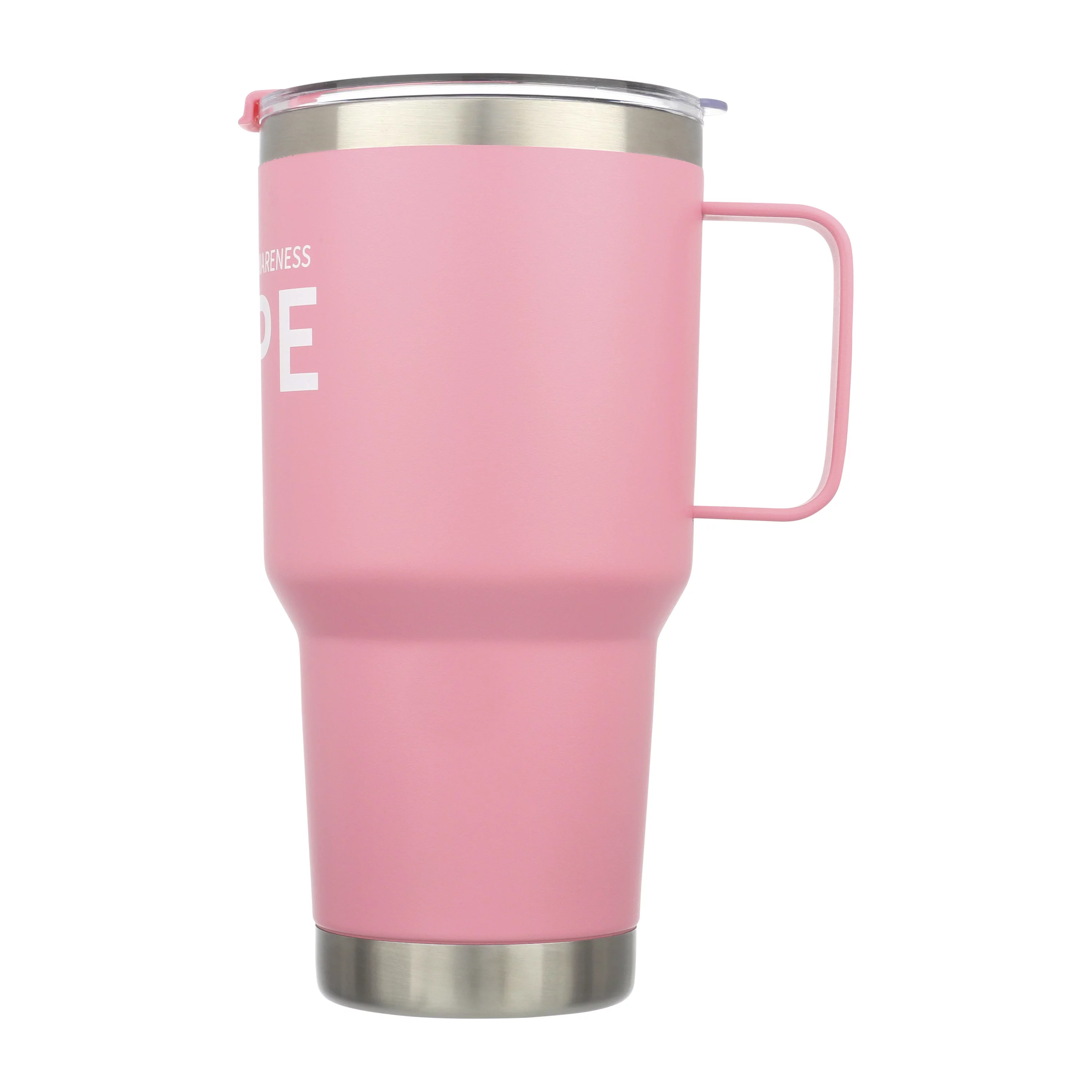 Breast Cancer Gifts, Breast Cancer 30 oz Stainless Steel Double Wall Vacuum Insulated Travel Mug, Tumbler with Handle and Accessories, Wrong Girl, Pink, Awareness by The Gift Gallery