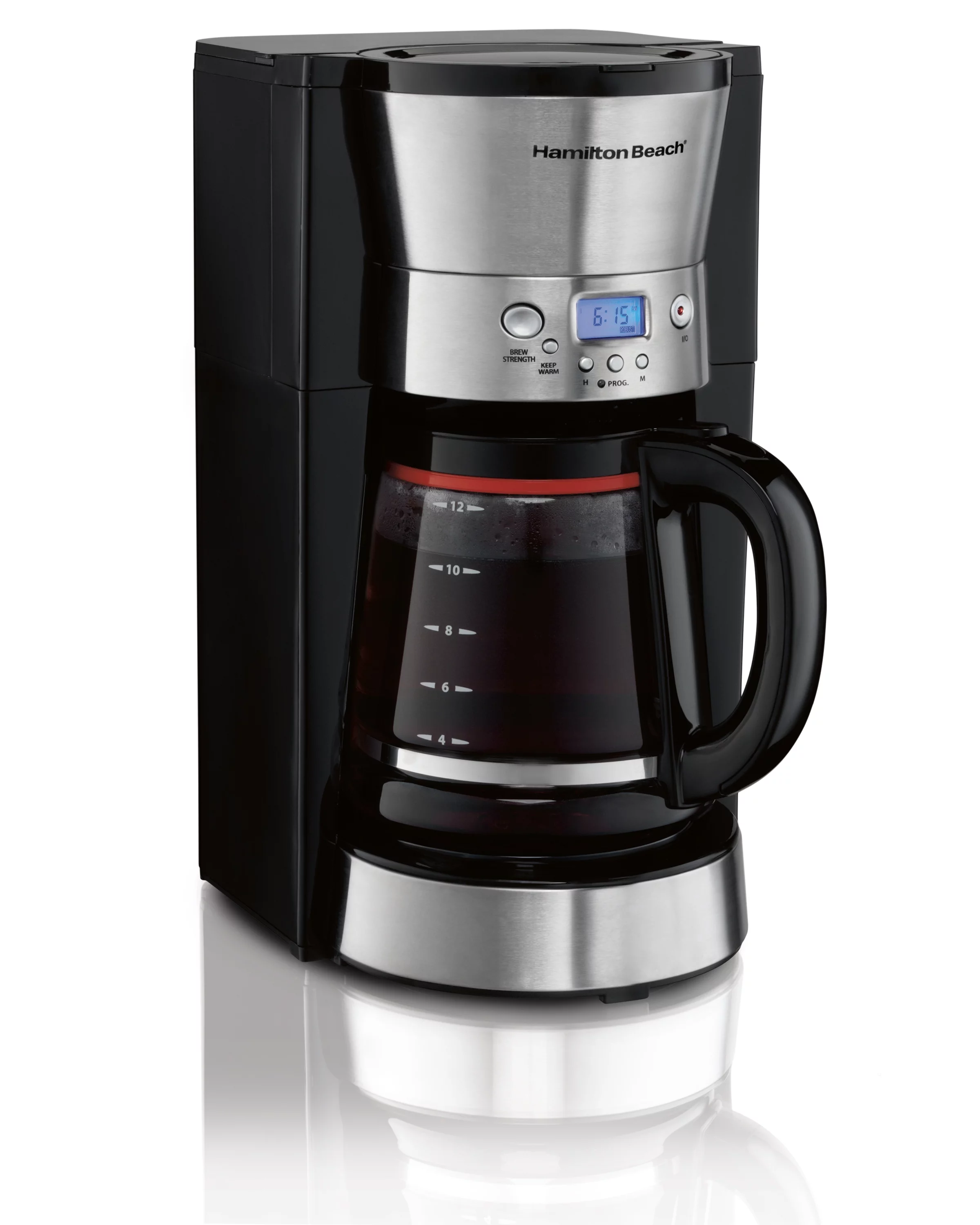 Hamilton Beach Programmable Coffee Maker, 12 Cups, Black, 46895