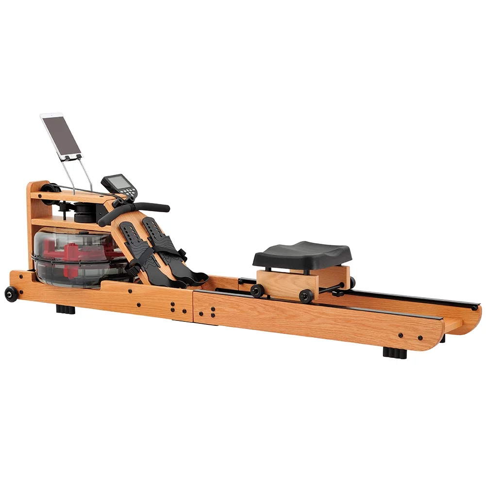 Water Rowing Machine for Home Use, Classic Solid Wood Rower Machine with Bluetooth Monitor