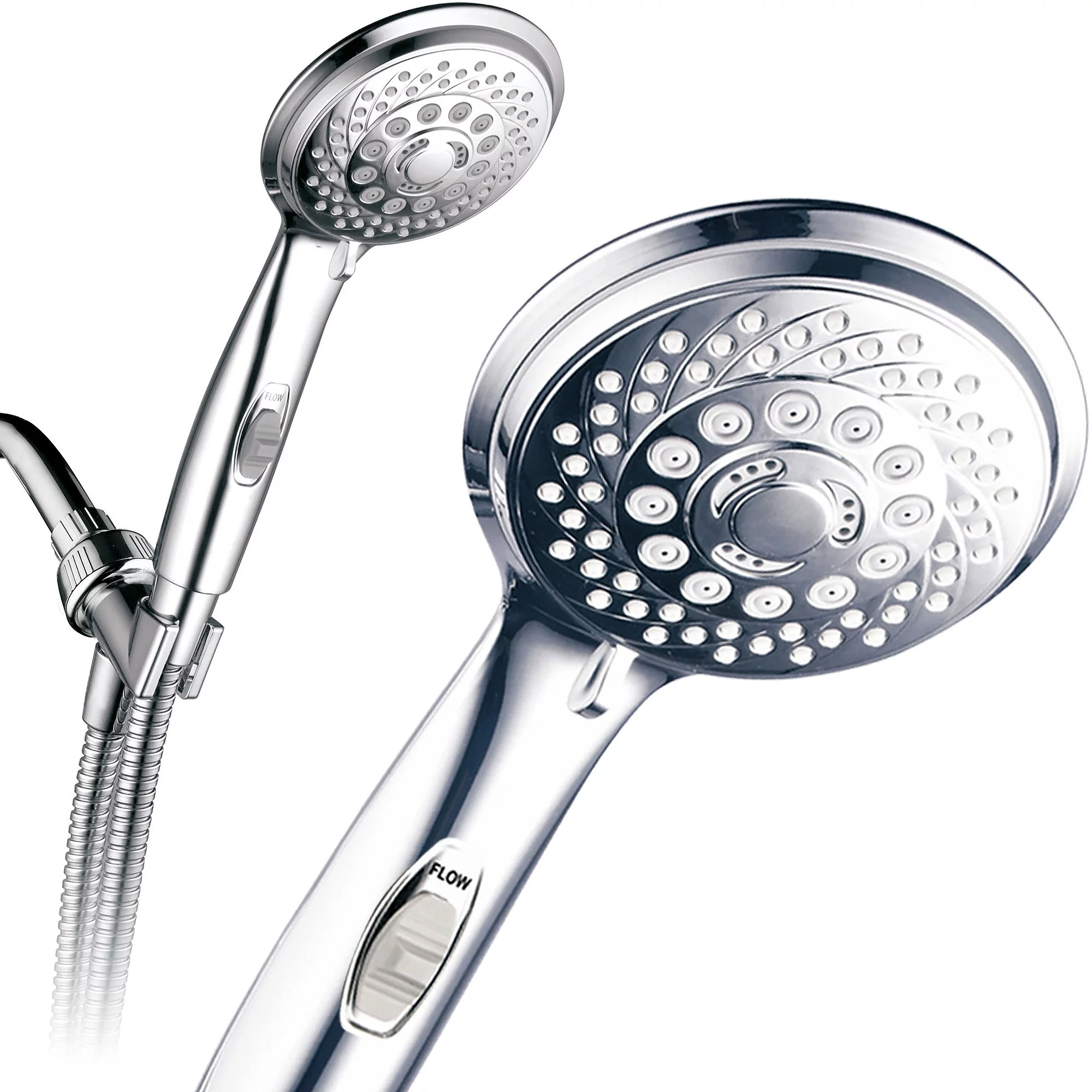 PowerSpa 7-Setting Luxury 2.5 GPM Hand Shower with on/off Pause Switch, Chrome