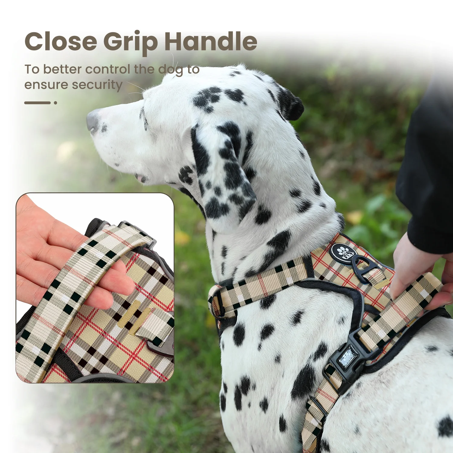 FURRYFECTION Dog Harness, No Pull Dog Vest Harness, Reflective No-Choke, Essential Pets Harness with Easy Control Handle