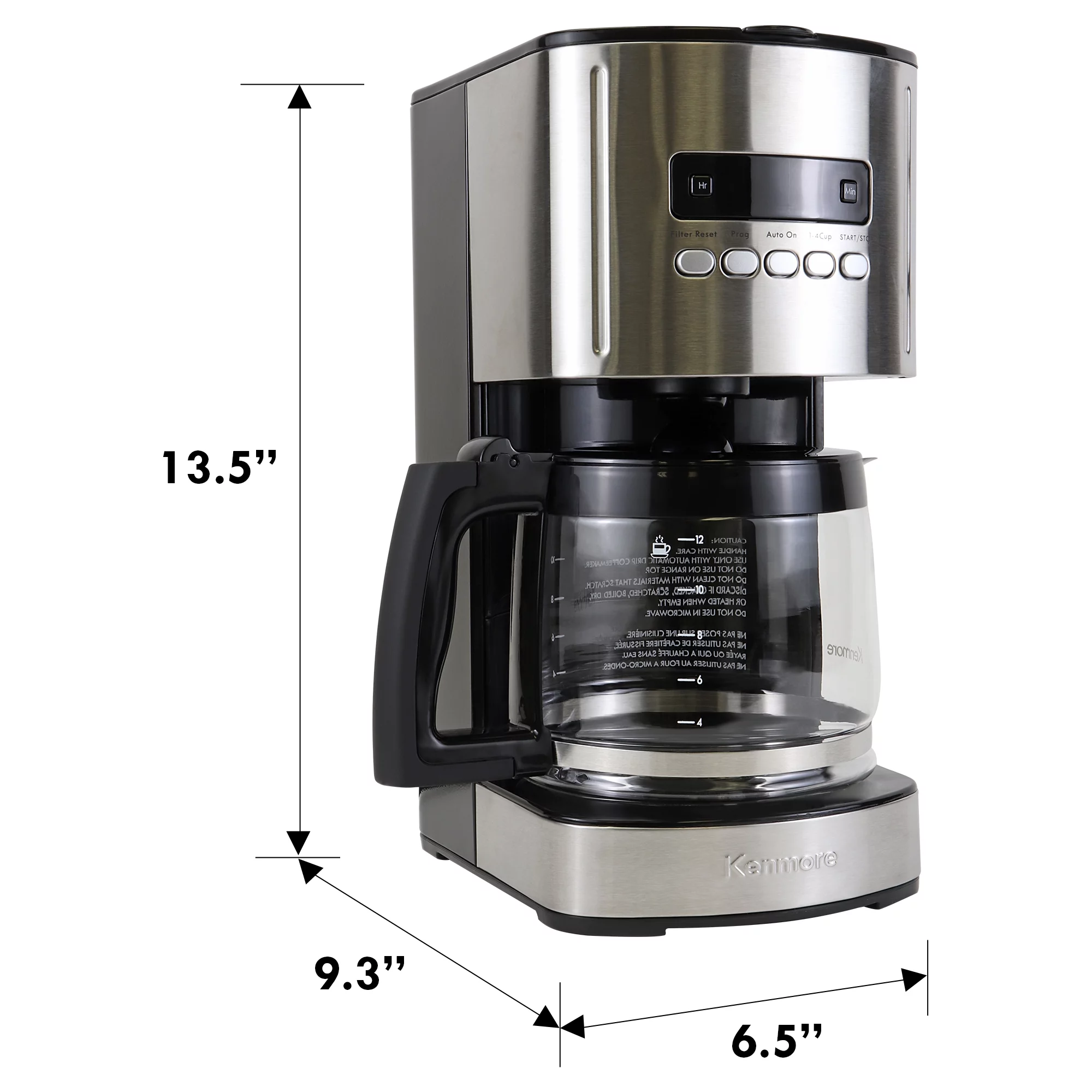 Kenmore 1.8L 12-Cup Capacity Programmable Drip Coffee Maker, Black