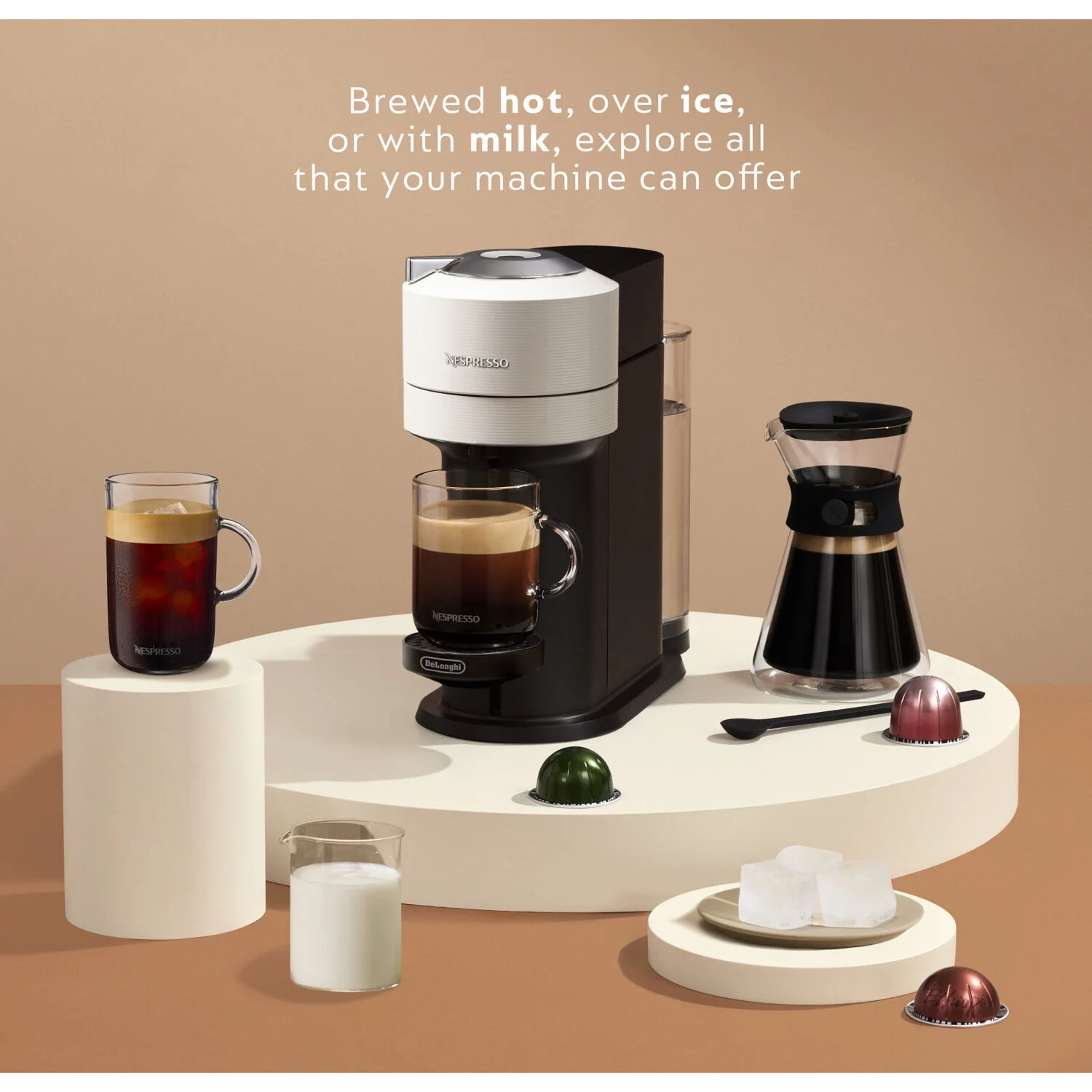 Nespresso ENV120WAE Vertuo Next Coffee and Espresso Maker, Machine + Aeroccino, White