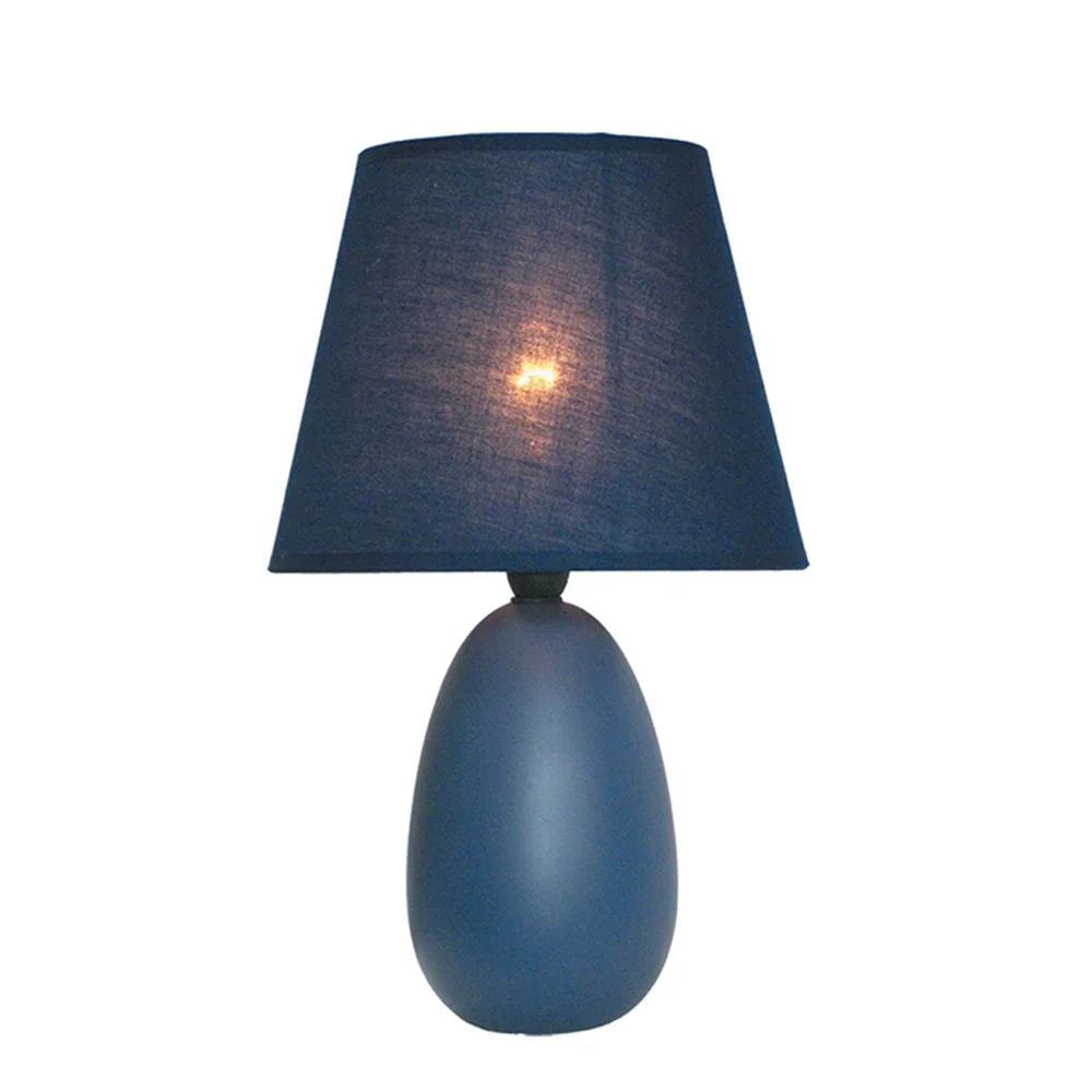 Simple Designs Mini Egg Oval Ceramic Table Lamp, Green