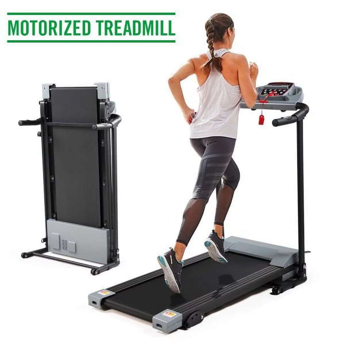 Clerance! Treadmill Foldable Treadmill for Home Electric Treadmill Workout Running Machine 3-Level Manual Incline Treadmill with LCD Monitor for Home & Office & Gym