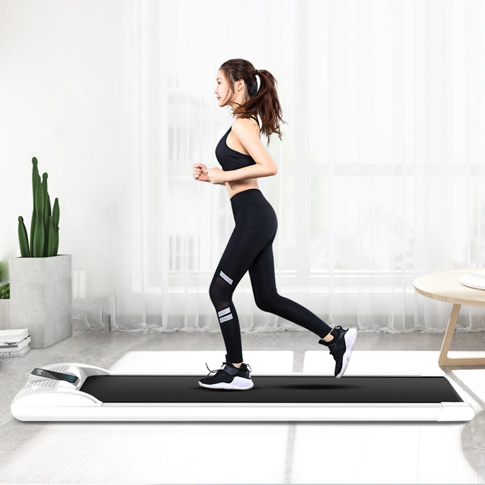 Portable Electric Treadmill Under Desk Walking Pad Fitness Running Exercise Home AC110V 42.52*19.69*6.3In