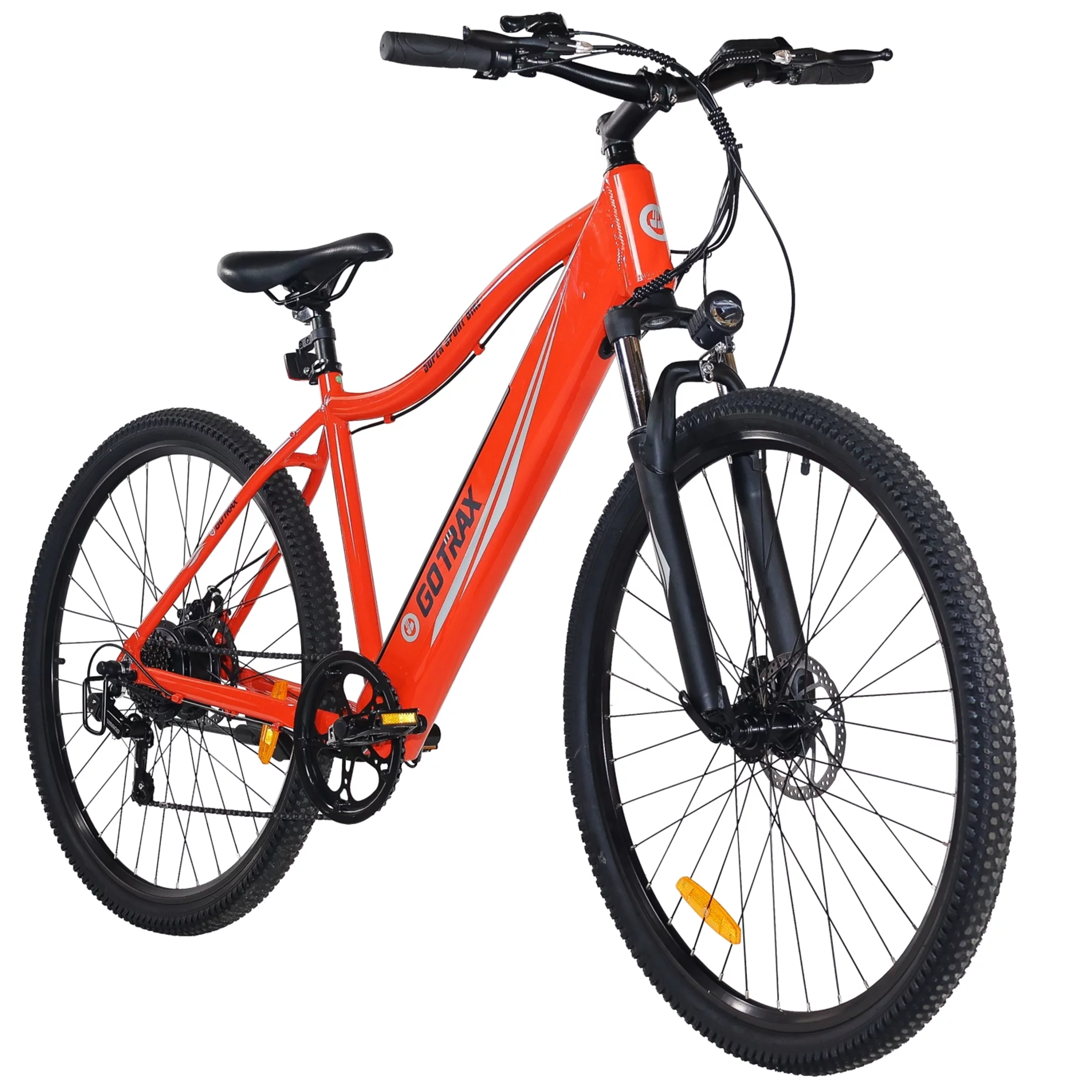 GOTRAX Alpha 29″ Electric Mountain Bikes for Adult, 350W 7 Speed Commuter Travel E-Bikes, Orange