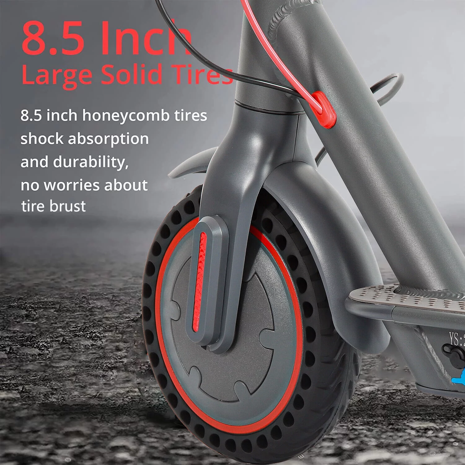 350W Electric Scooter 8.5″ Solid Tires 20Miles 15.5MPH Folding Adults Commuting Ebike