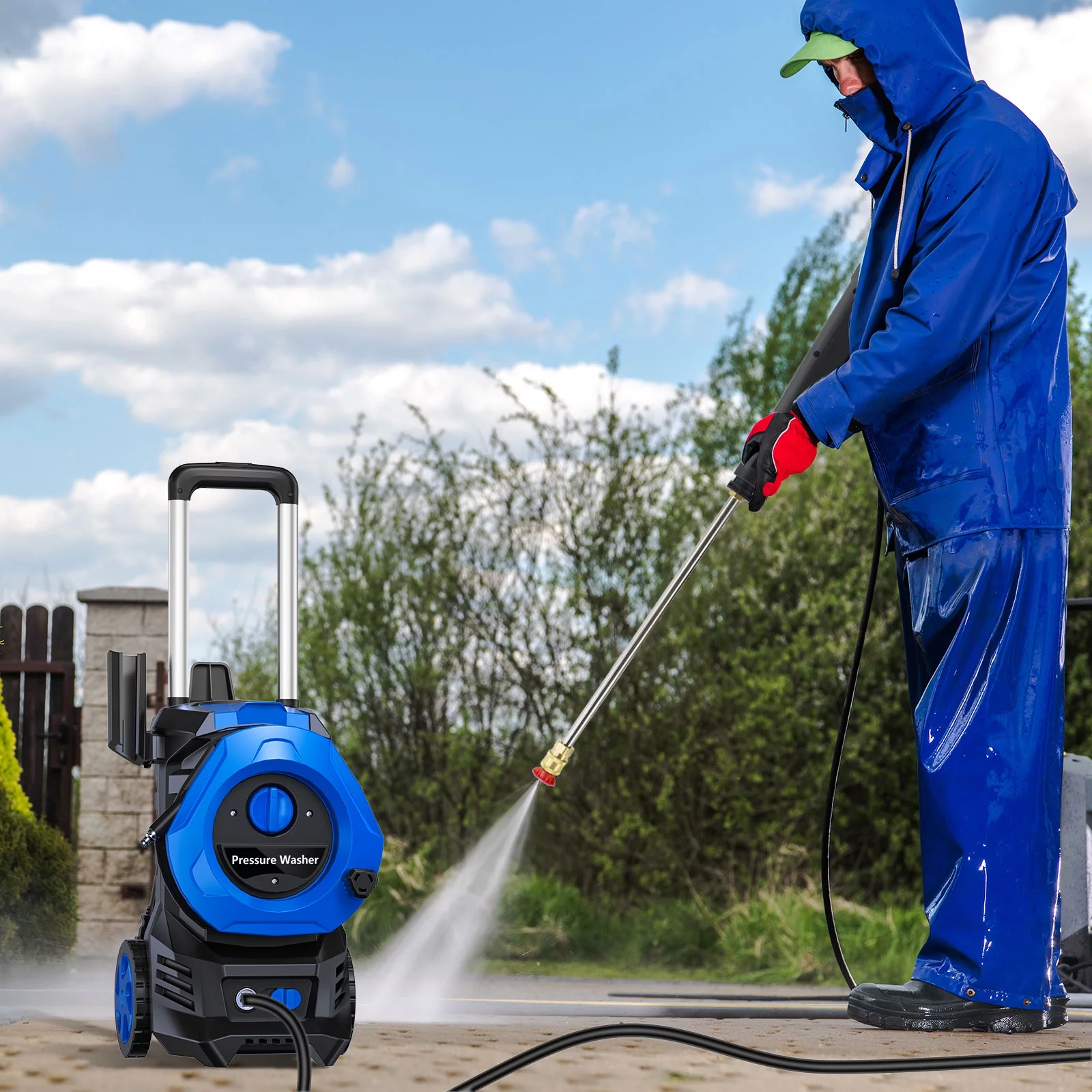 Pressure Washer 3500 PSI Max 2.5 GPM Power Washers Electric Powered Power Washer with 25FT Hose,4 Quick Connect Nozzles and Soap Tank, Car Wash