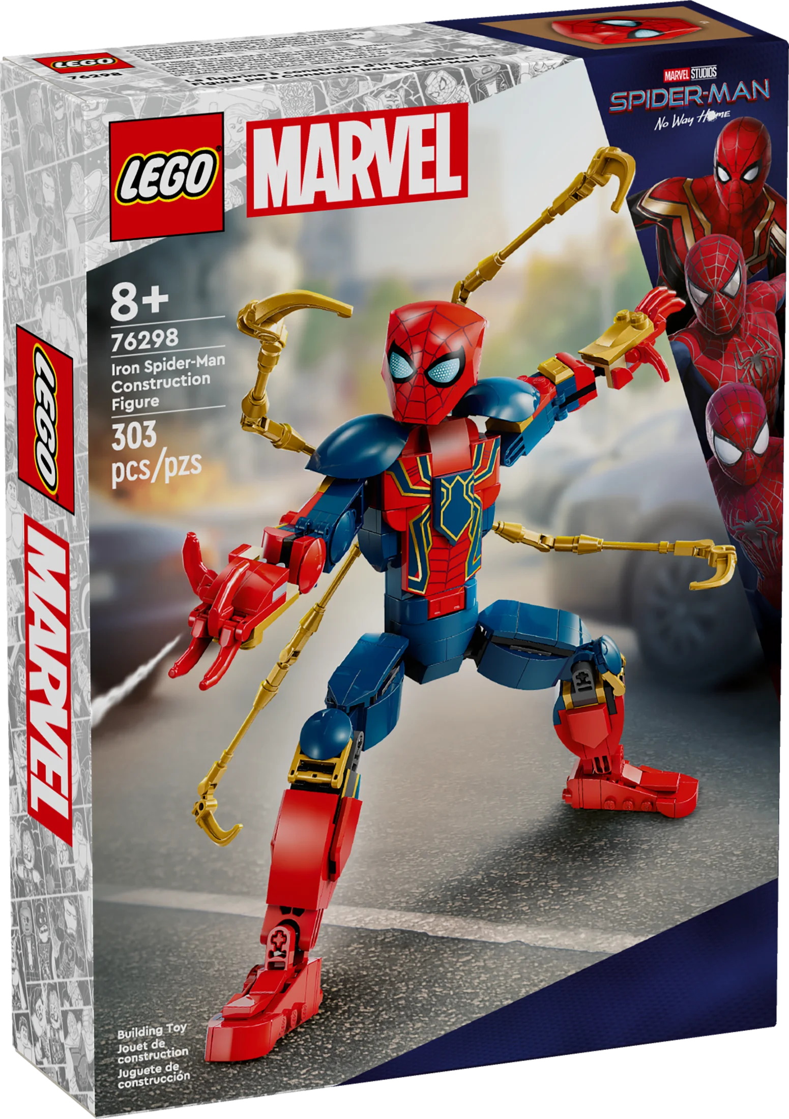 LEGO Marvel Iron Spider-Man Construction Figure, Super Hero Marvel Toy for Kids, Posable Spider-Man Action Figure with Armor, Buildable Toy Model, Gift for Boys and Girls Ages 8 and Up, 76298