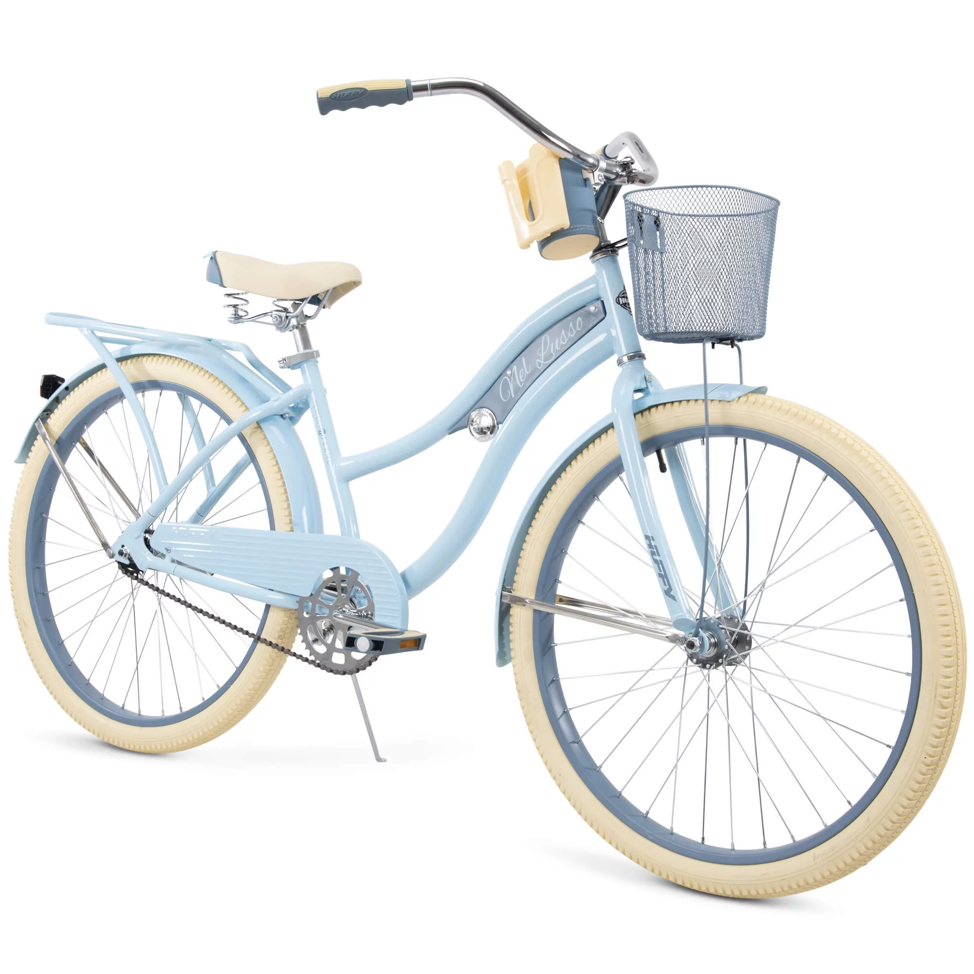 Huffy 26″ Nel Lusso Classic Cruiser Bike with Perfect Fit Frame, Women’s, Ages 13″ Years, Light Blue