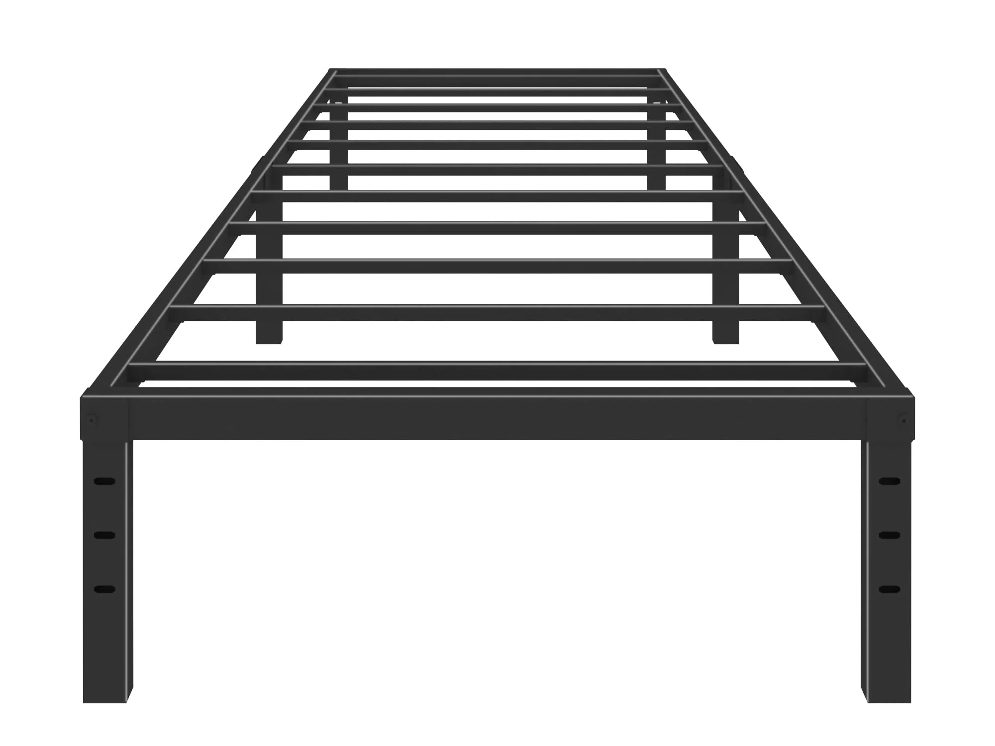 Rooflare 14” Heavy Duty Twin Metal Platform Bed Frame for Adult,Black