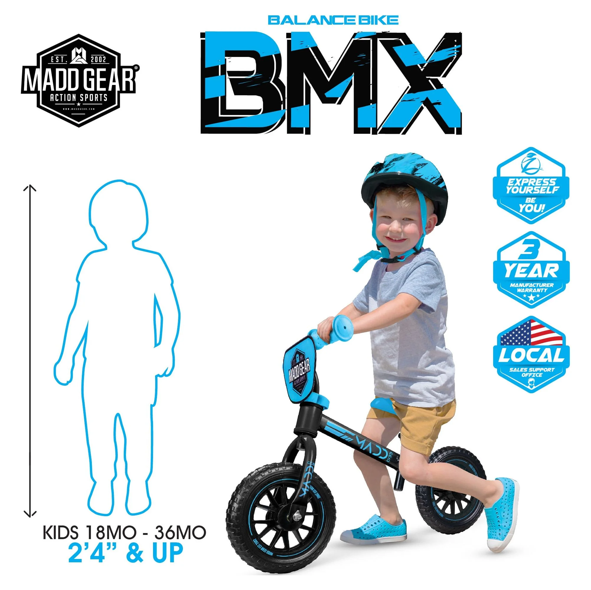 Madd Gear 10-inch Toddlers Balance Bike Lightweight Training Bike