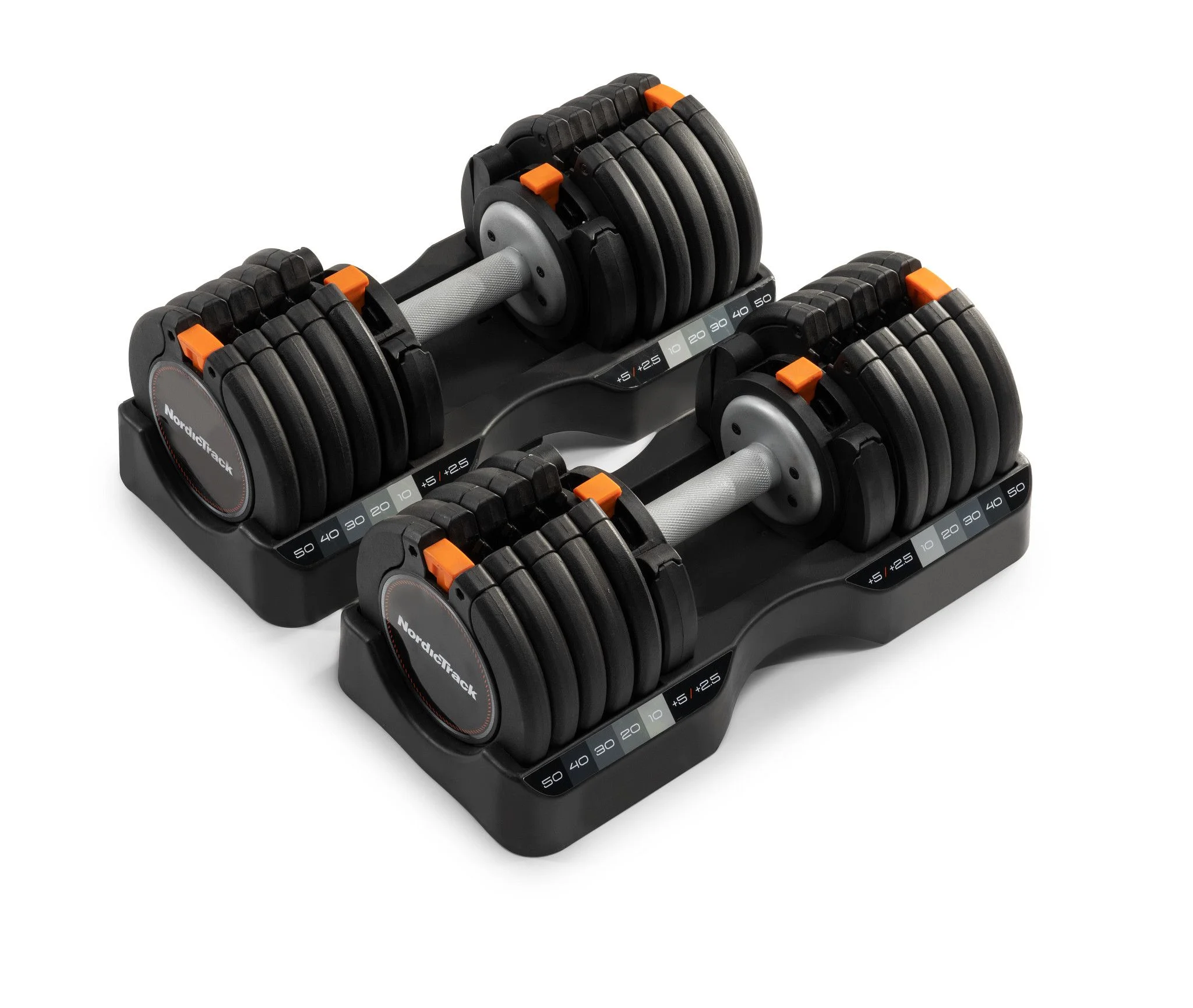 NordicTrack 55 lb Select-a-Weight Dumbbell Pair, Black