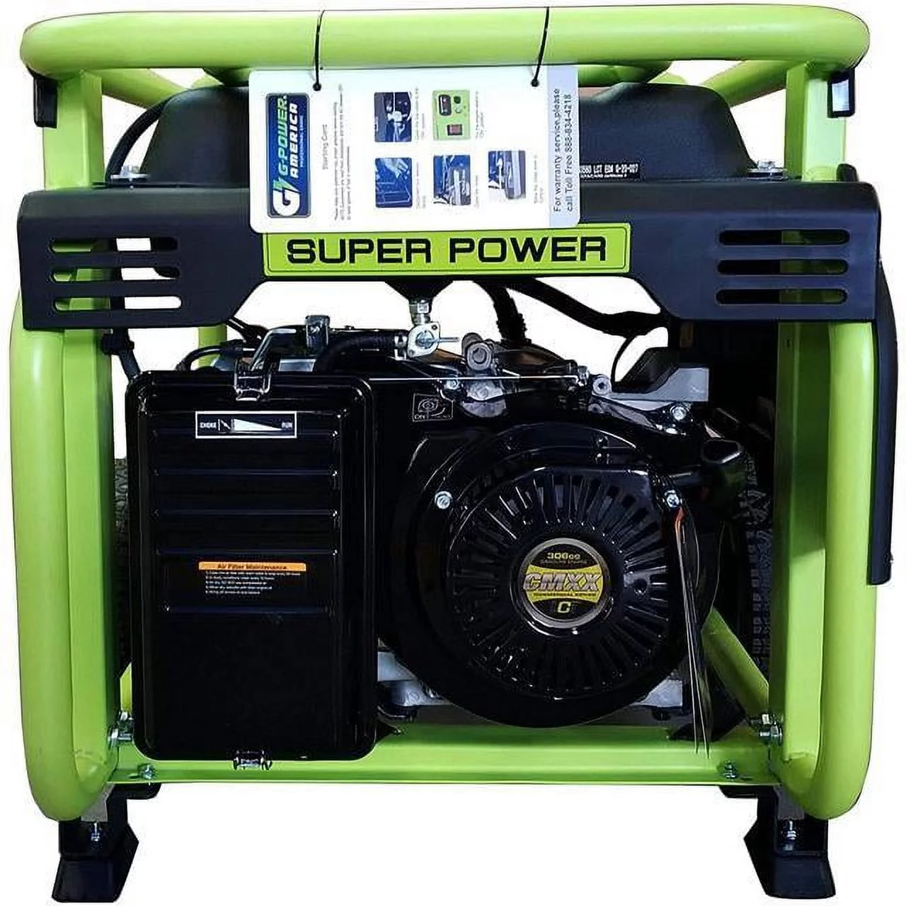 Green-Power America Atlas Series 6500/5300-Watt Gasoline Powered Recoil Start Portable Generator w/306cc 11HP Professional Engine