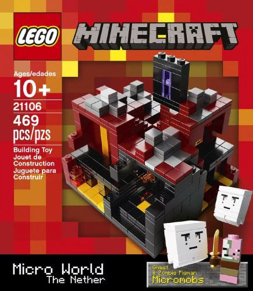 LEGO Minecraft Micro World: The Nether 21106 Ghast Zombie Pigman Biomes Micromob Build