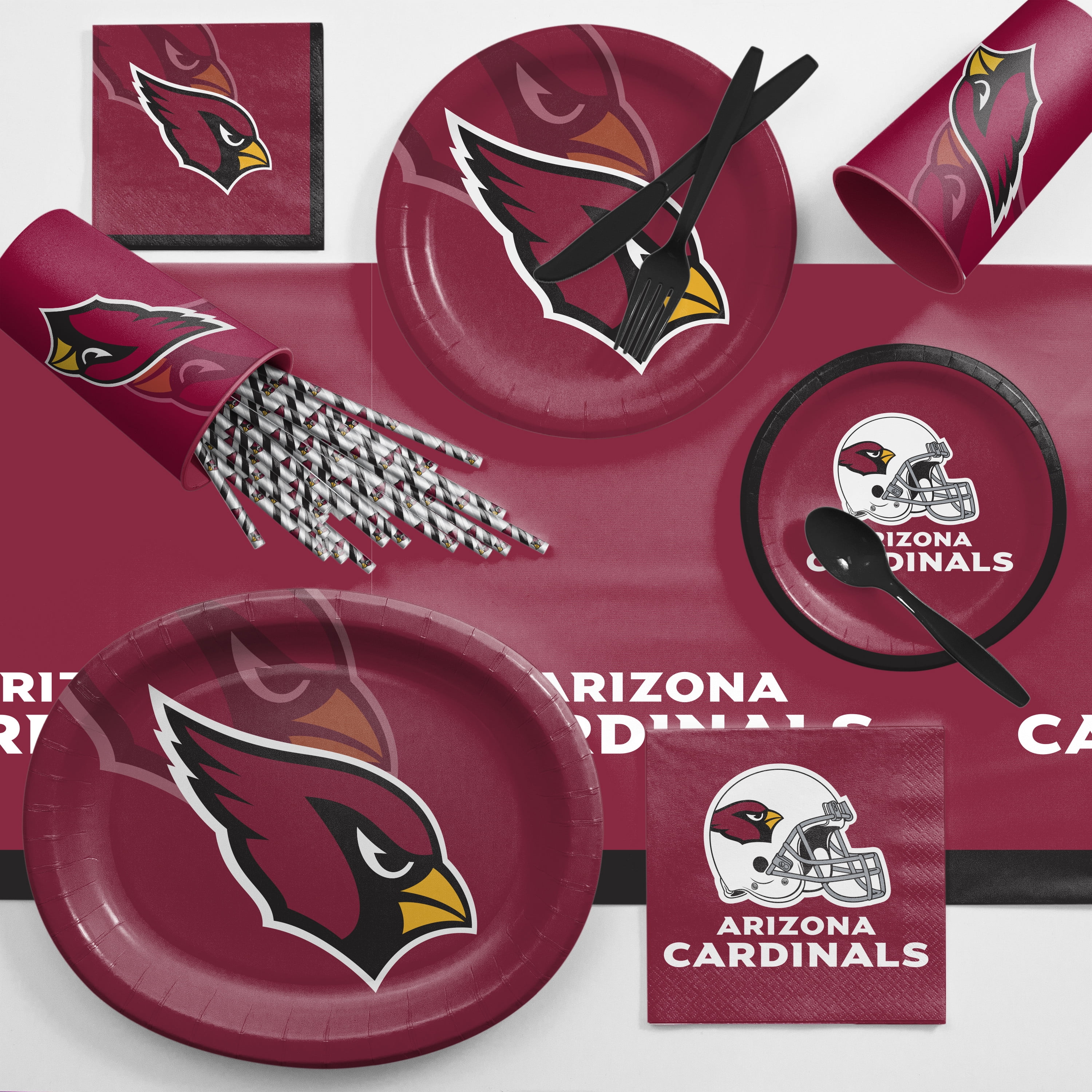 Arizona Cardinals Round Paper Dessert Plates 24 Count for 24 Guests