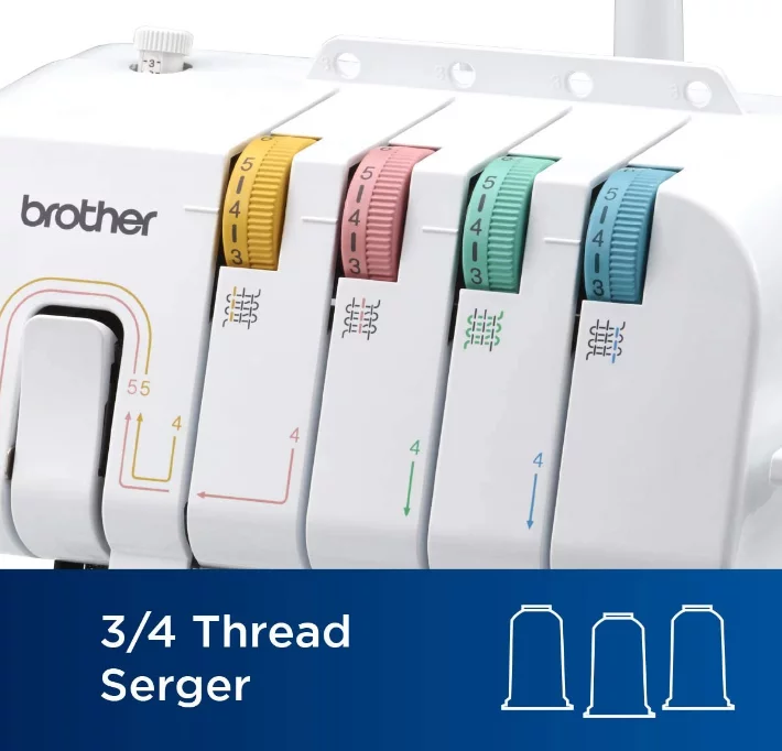 Brother 1034DX Easy-to-Use 3 or 4 Thread Serger with Color Coded Thread Guides