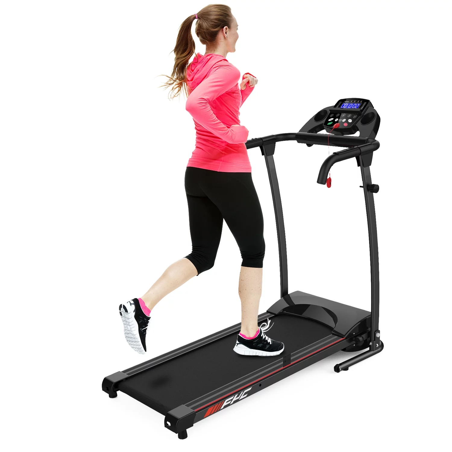 FYC 1.5HP Electric Folding Treadmill for Home, Portable Foldable Electric Motorized Running Exercise Machine Compact (White)