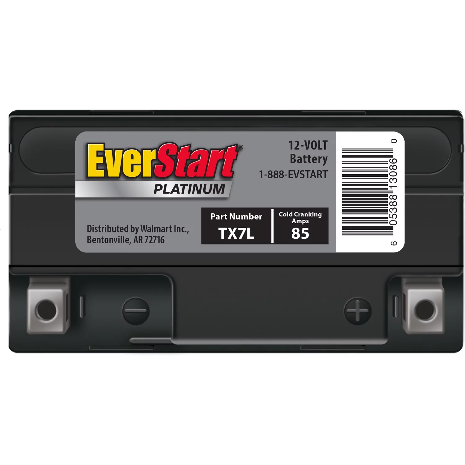 EverStart Premium BOXED AGM Power Sport Battery, Group Size TX7L 12 Volt, 85 CCA