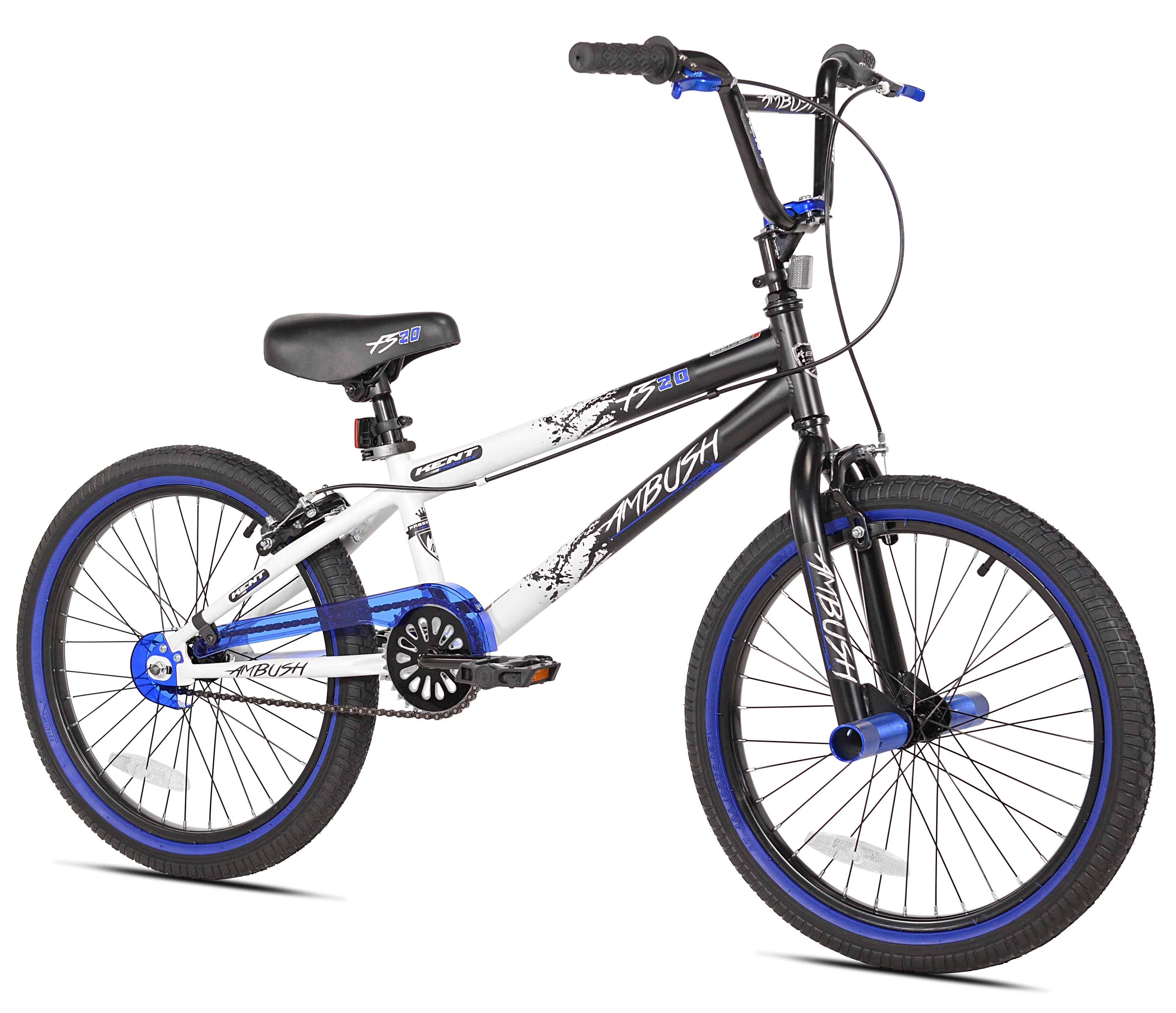 Kent Bicycles 20″ Boy’s Ambush BMX Child Bike, Black/Blue