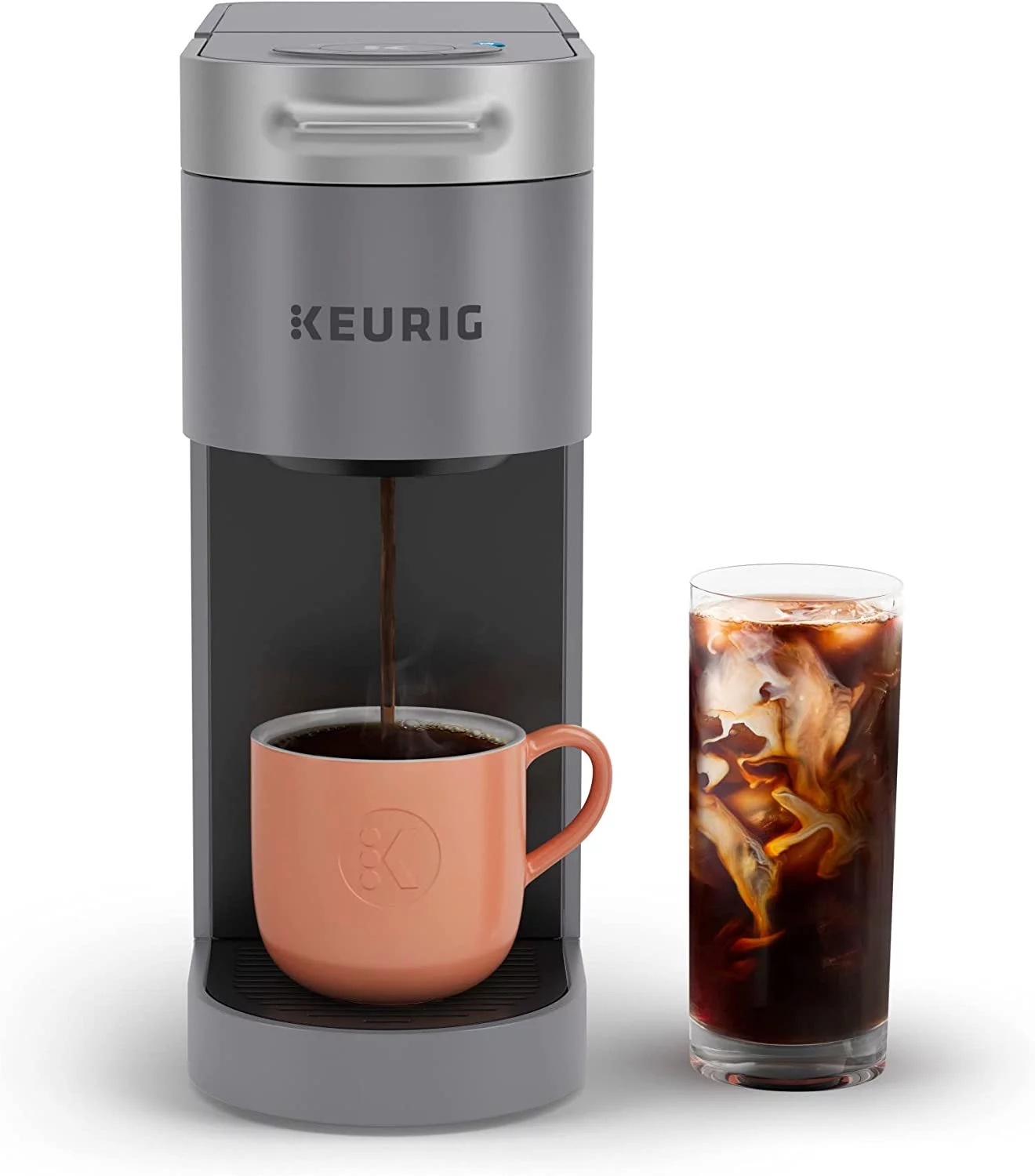 Keurig K-Slim + ICED Single Serve Coffee Maker Brews 8 to 12oz. Cups (Gray)