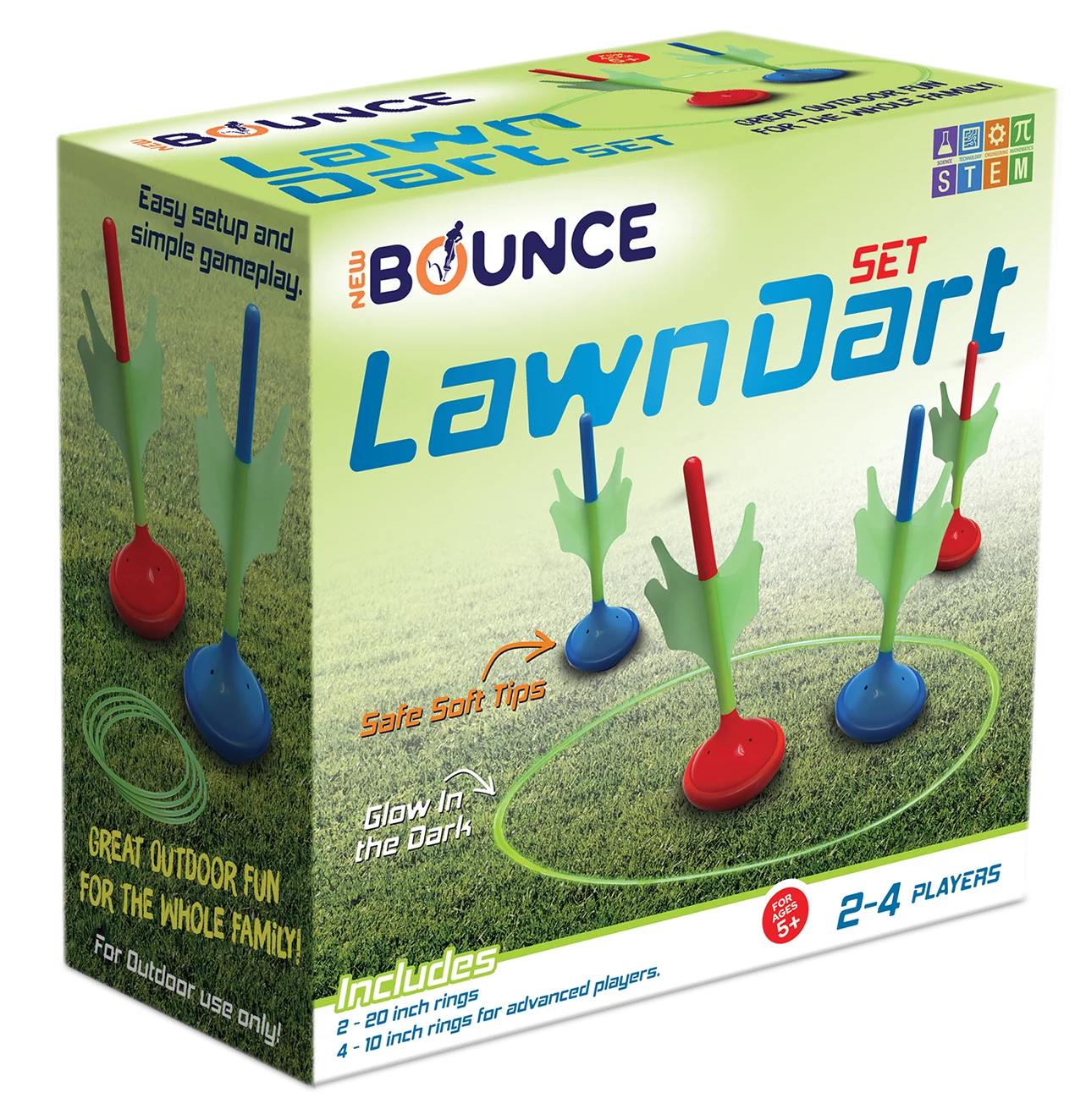 New Bounce Lawn Dart Set for Kids – Glow in The Dark Soft Tip Lawn Darts – Outdoor Lawn Games for Family