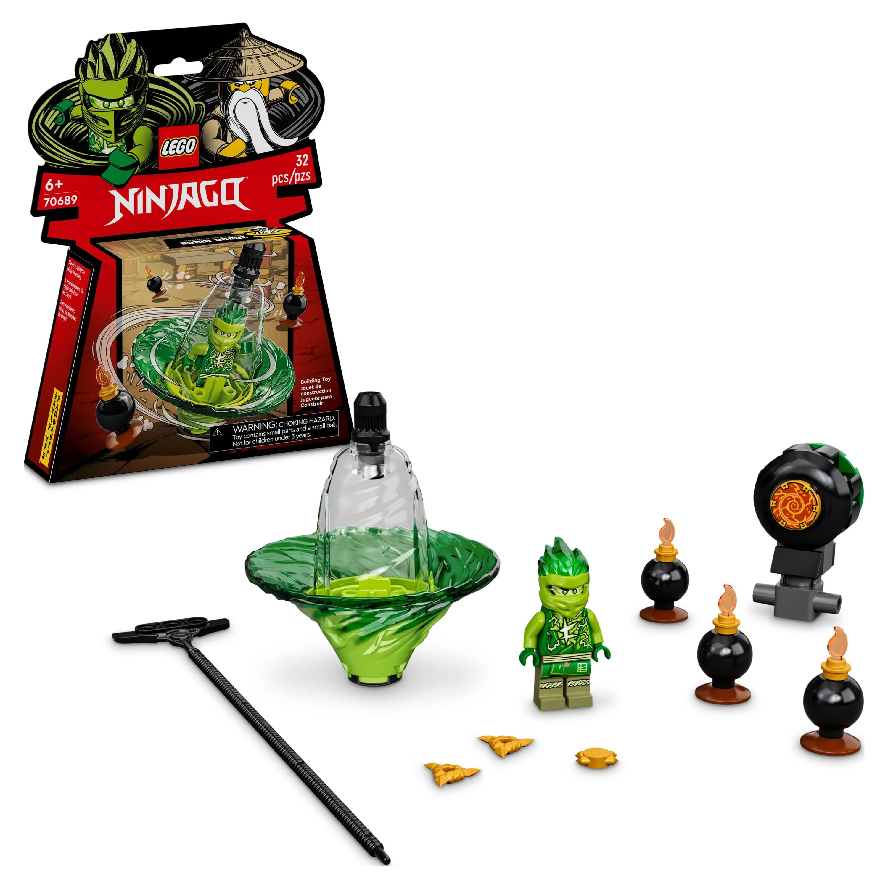 LEGO NINJAGO Lloyd’s Spinjitzu Ninja Training 70689 Spinning Toy Building Kit with NINJAGO Lloyd; Toy for Kids Aged 6+ (32 Pieces)