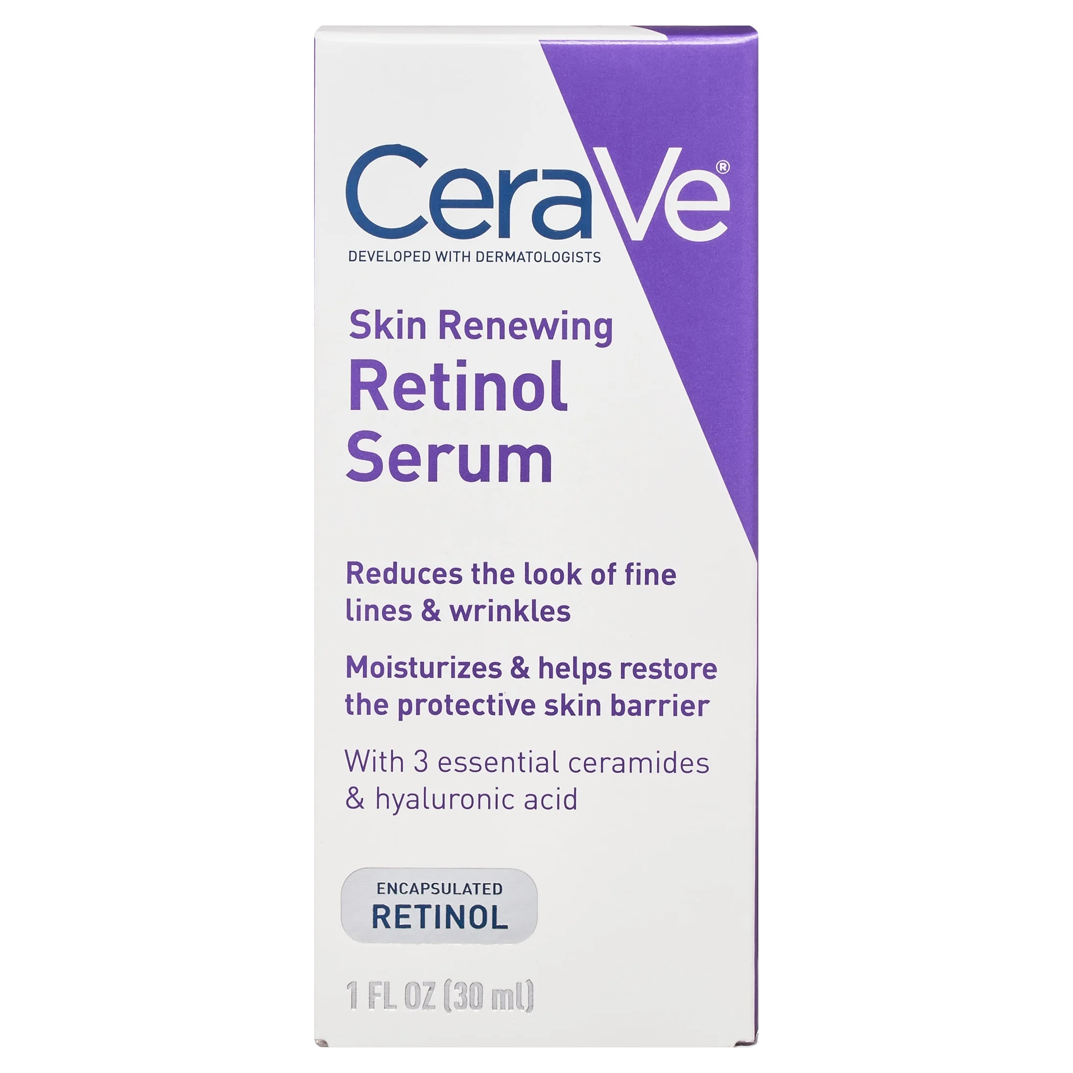 CeraVe Skin Renewing Retinol Face Serum with Niacinamide & Hyaluronic Acid for All Skin Types, 1 fl oz