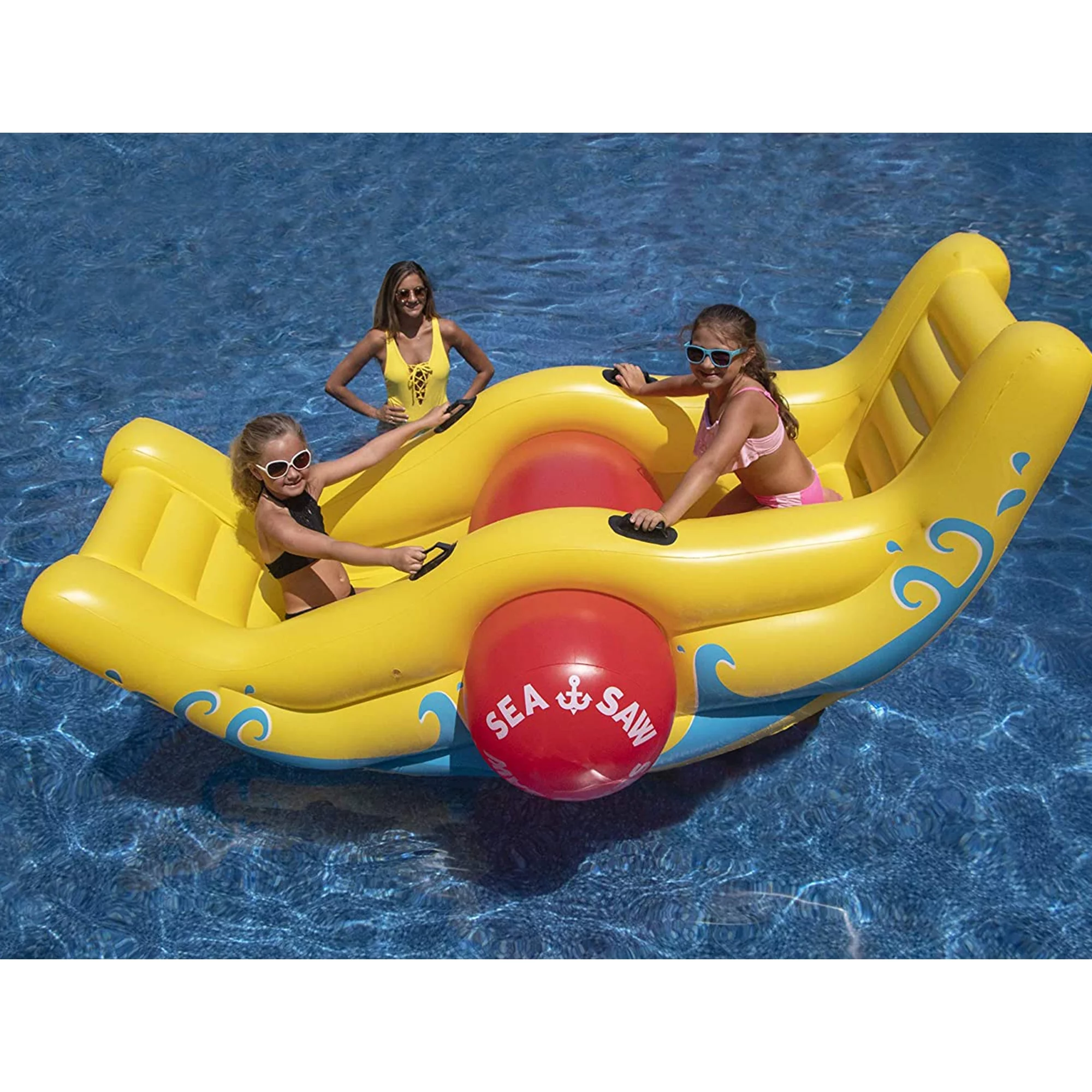 Swimline Vinyl Inflatable Sea-Saw Rocker Pool Float, Yellow